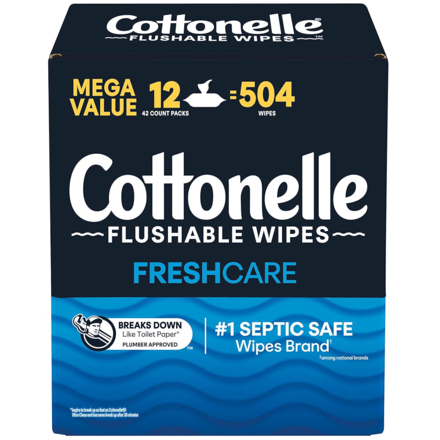 Салфетки для личной гигиены 504 шт с текстурой Clean Ripple Cottonelle