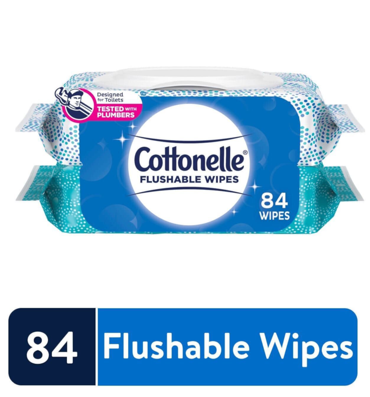 Салфетки для унитаза Cottonelle биоразлагаемые, 2 упак. по 42 шт, всего 84 шт Cottonelle