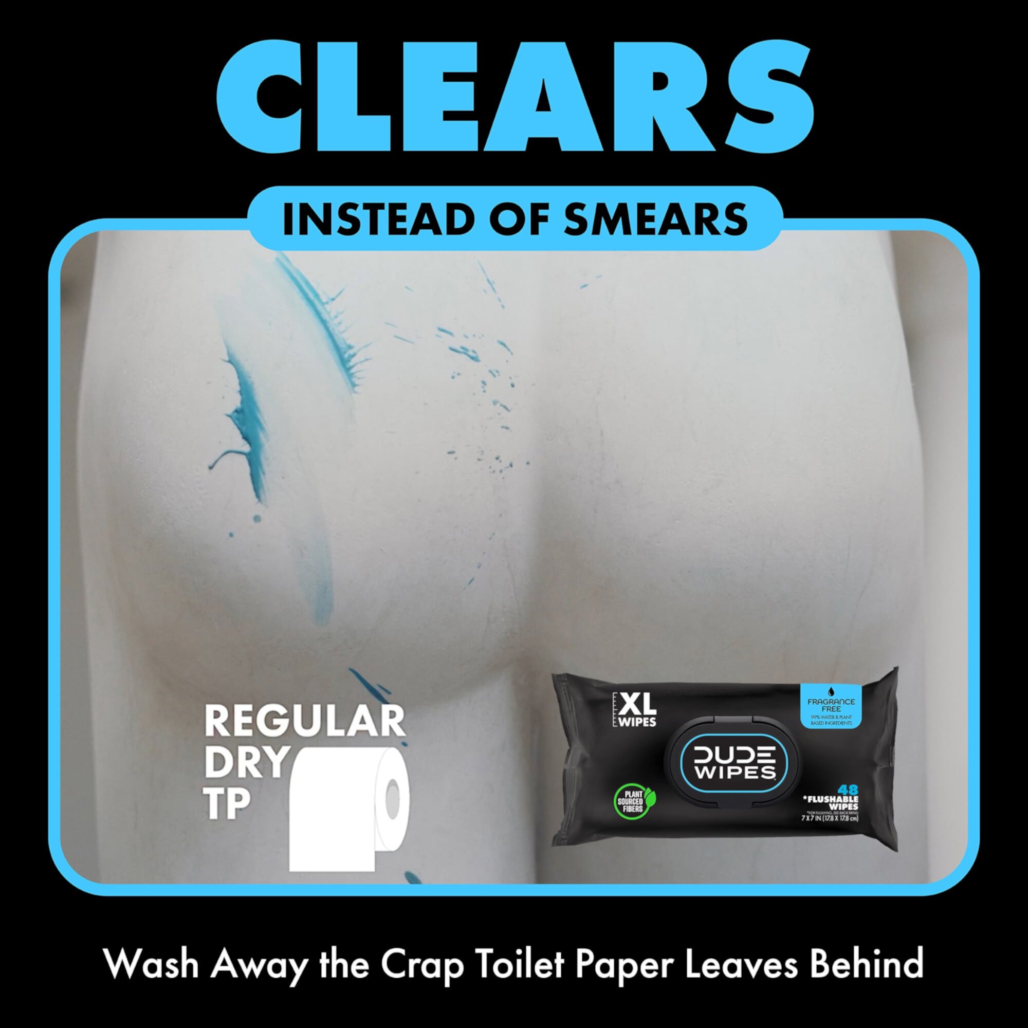 Dude Wipes Unscented Flushable Wipes 18Ct DUDE