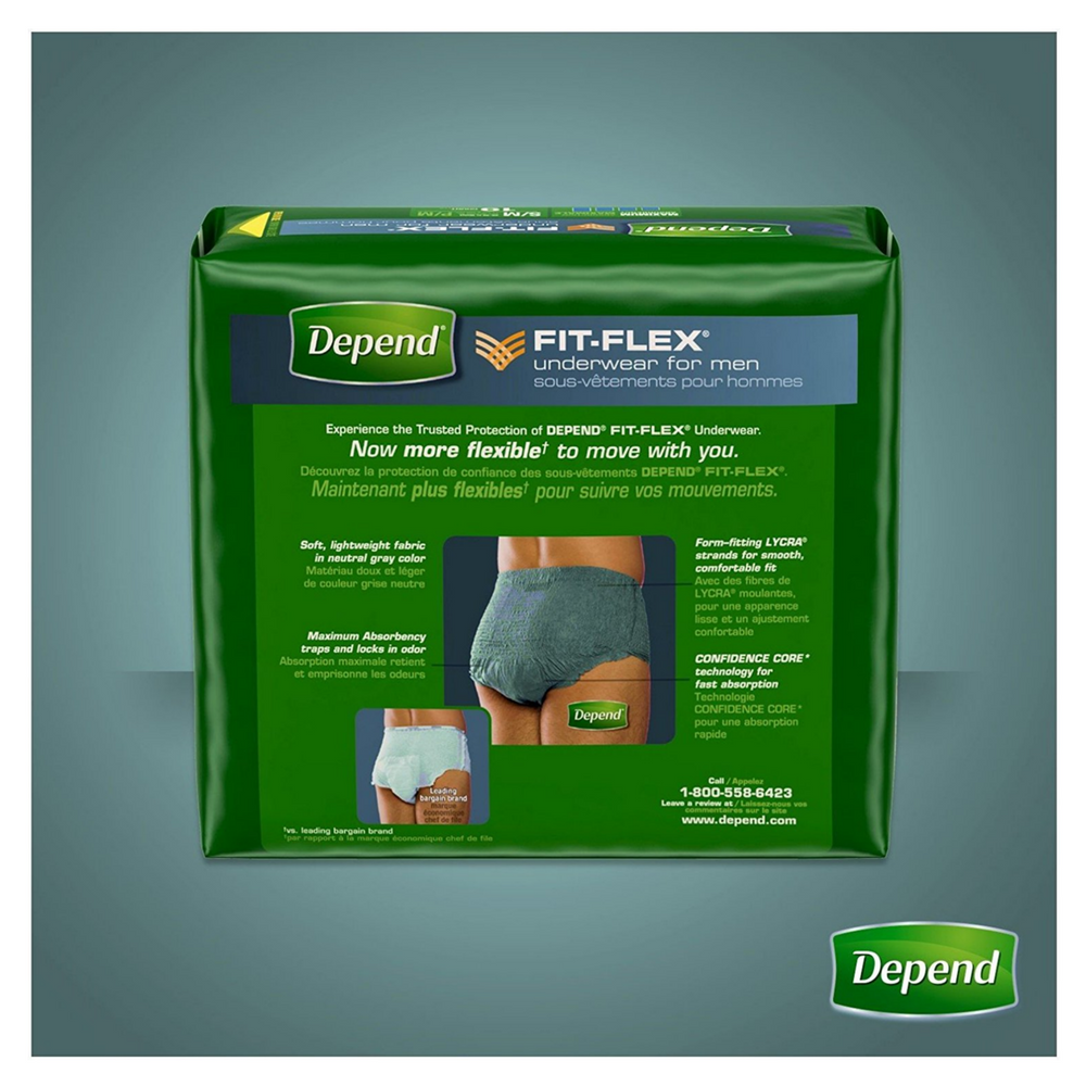 Depend Underwear for Men, Maximum Absorbency Small/Medium 32 ea (Pack of 6) Depend