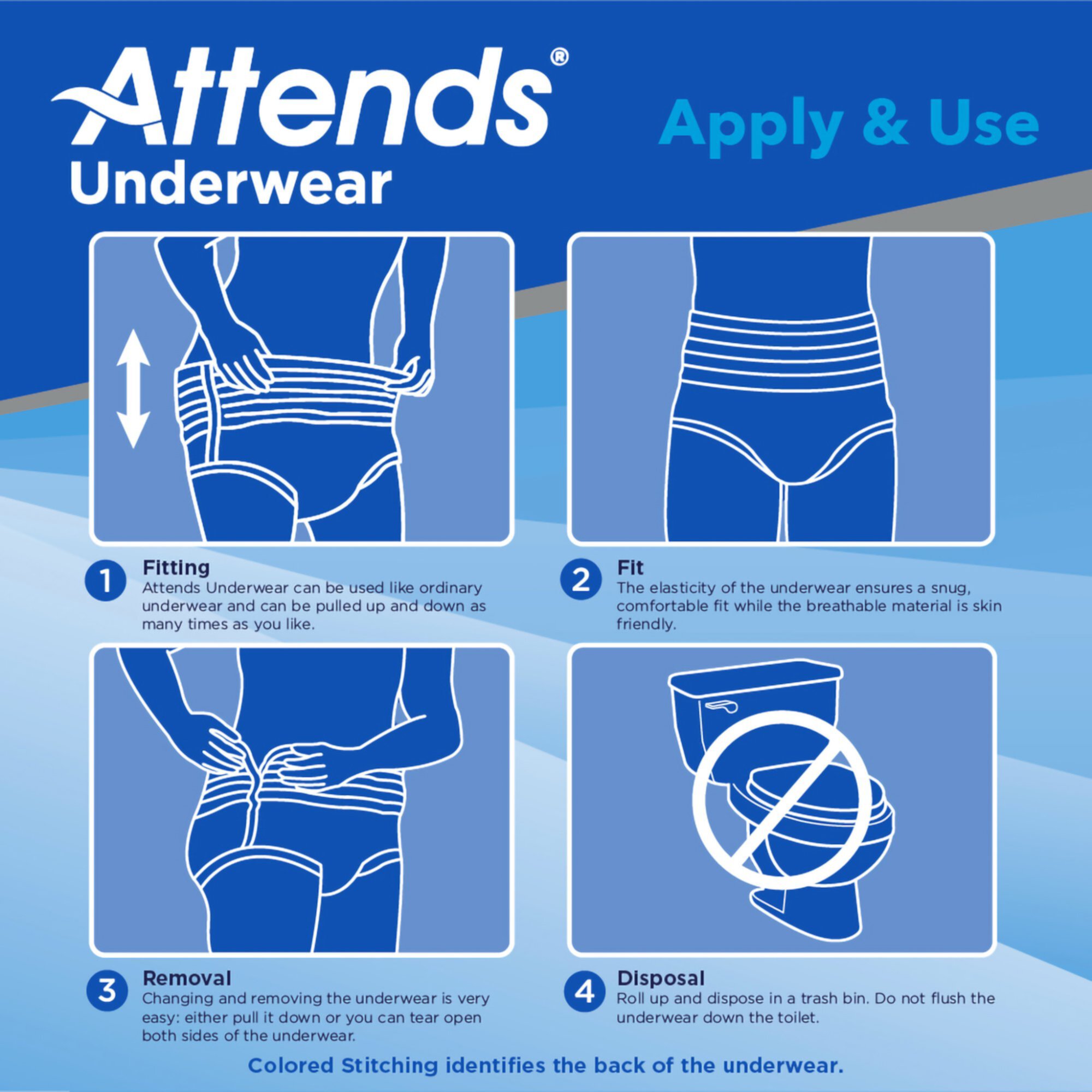 Attends Advanced Disposable Underwear Pull On with Tear Away Seams Large, APP0730, Heavy, 72 Ct Attends