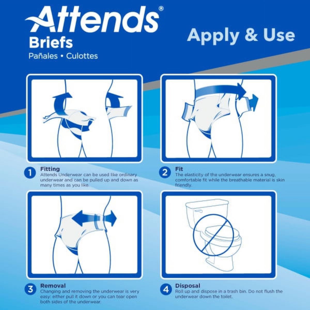 Attends Advanced Briefs, X-Large, Pack of 20 Attends