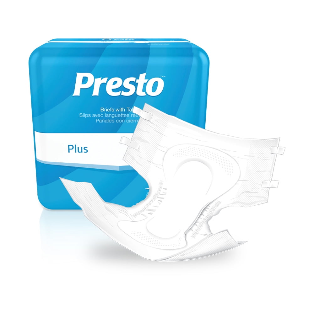 Presto Breathable Incontinence Brief, Value Plus Absorbency, Large, Blue | 18 Count Unknown