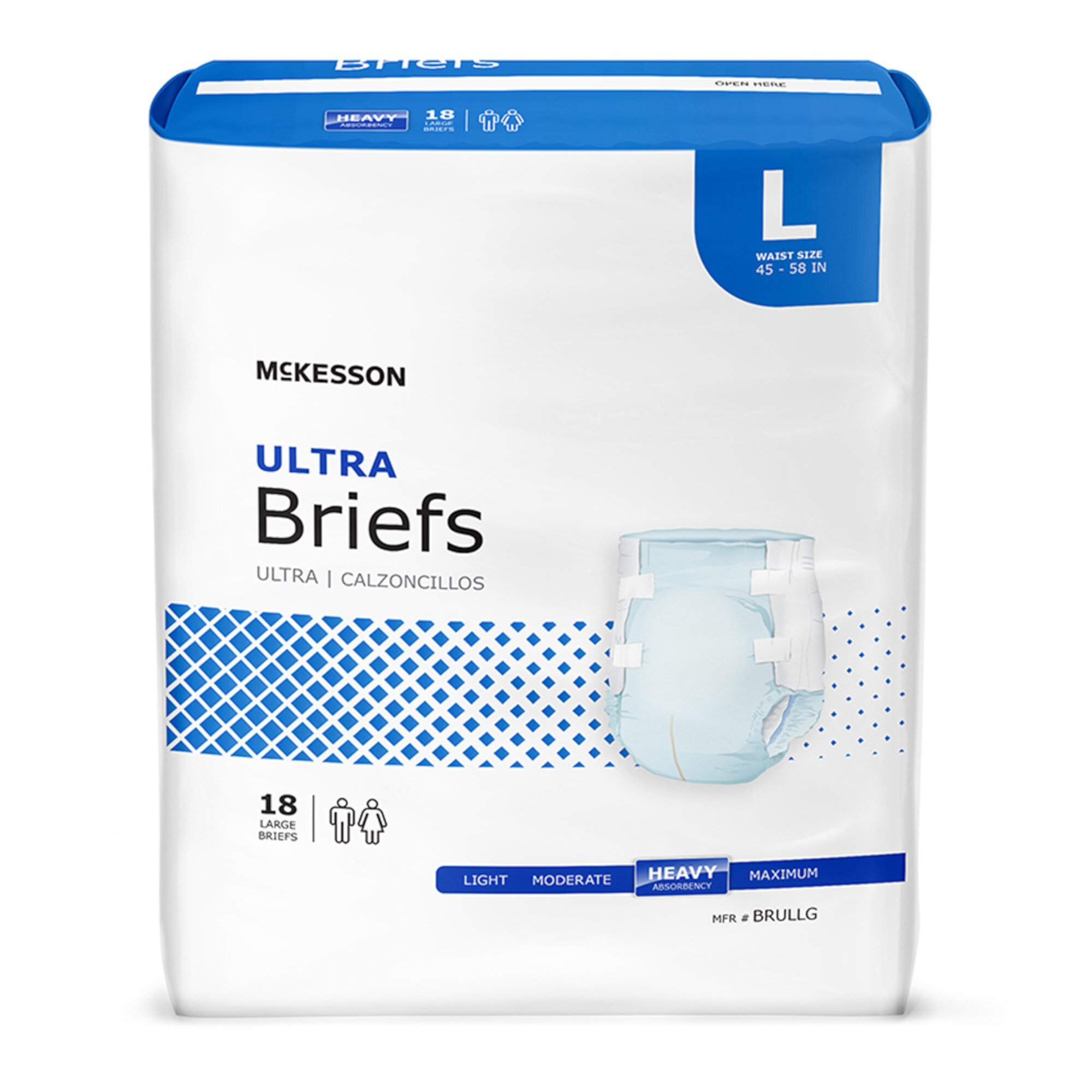 Unisex Adult Incontinence Brief McKesson Large Disposable (Case of 72) Mckesson