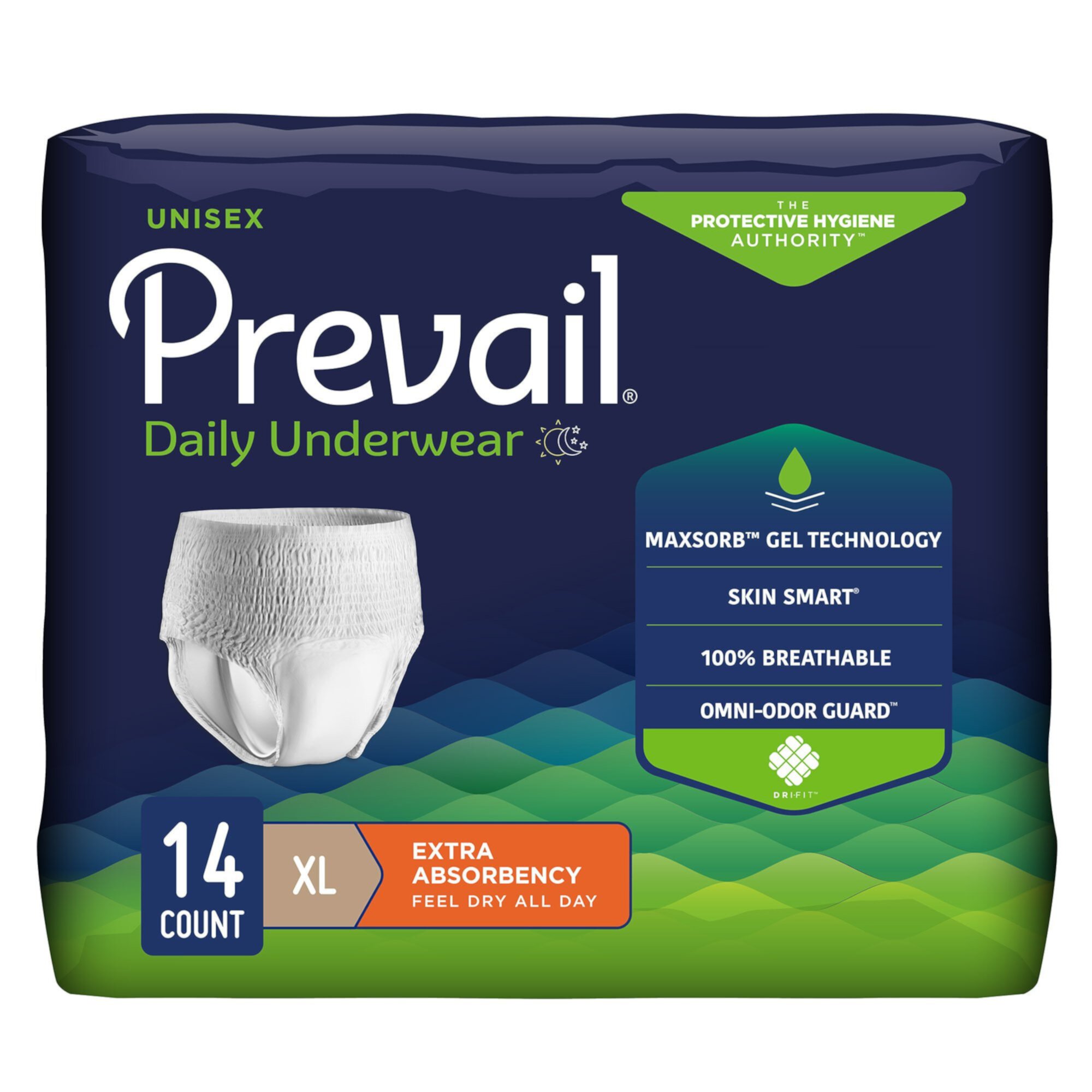 Prevail Daily Underwear, Incontinence, Disposable, Extra Absorbency, XL, 14 Ct Prevail