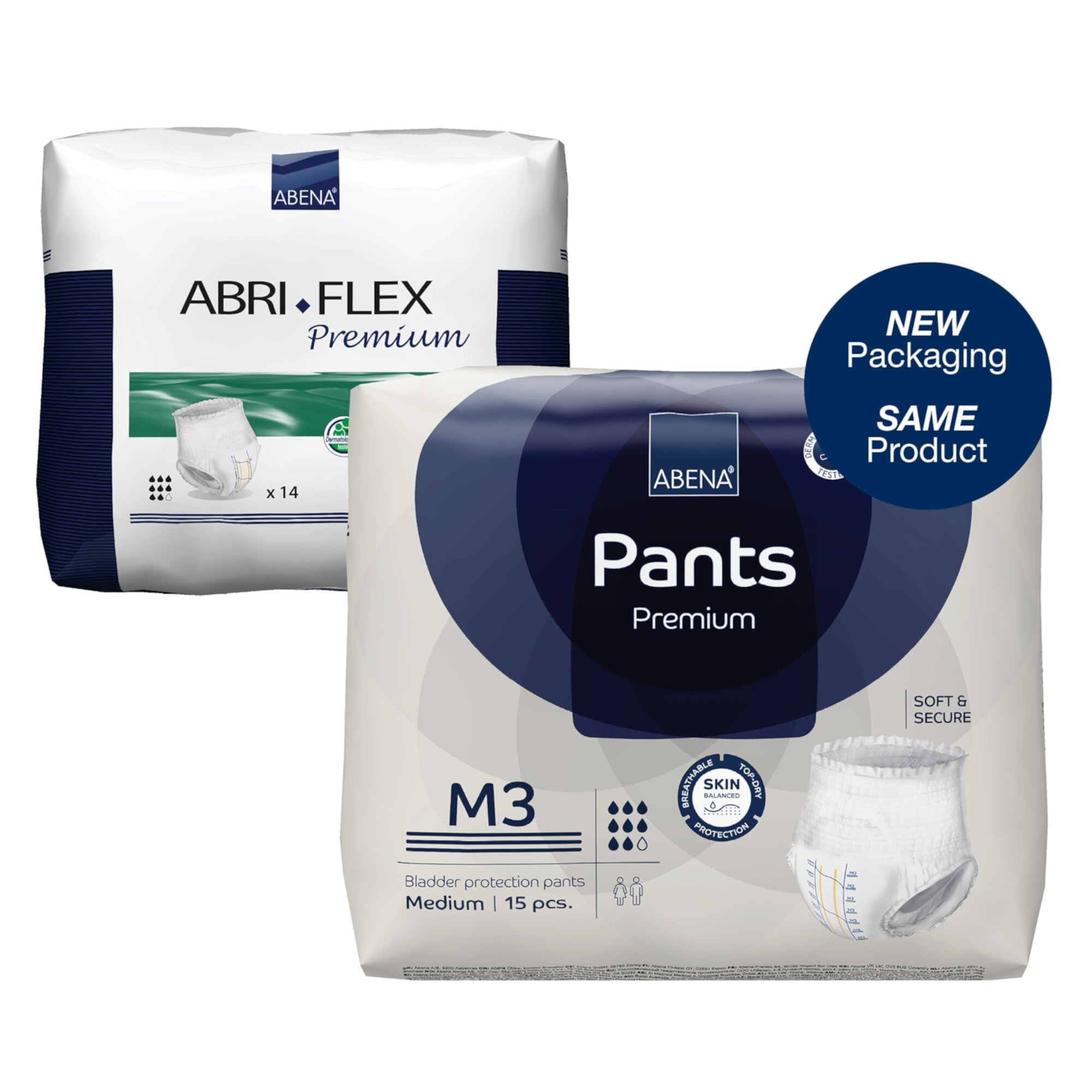 Abena Premium Pants M3 Disposable Underwear Pull On with Tear Away Seams Medium, 1000021324, 15 Ct Abena