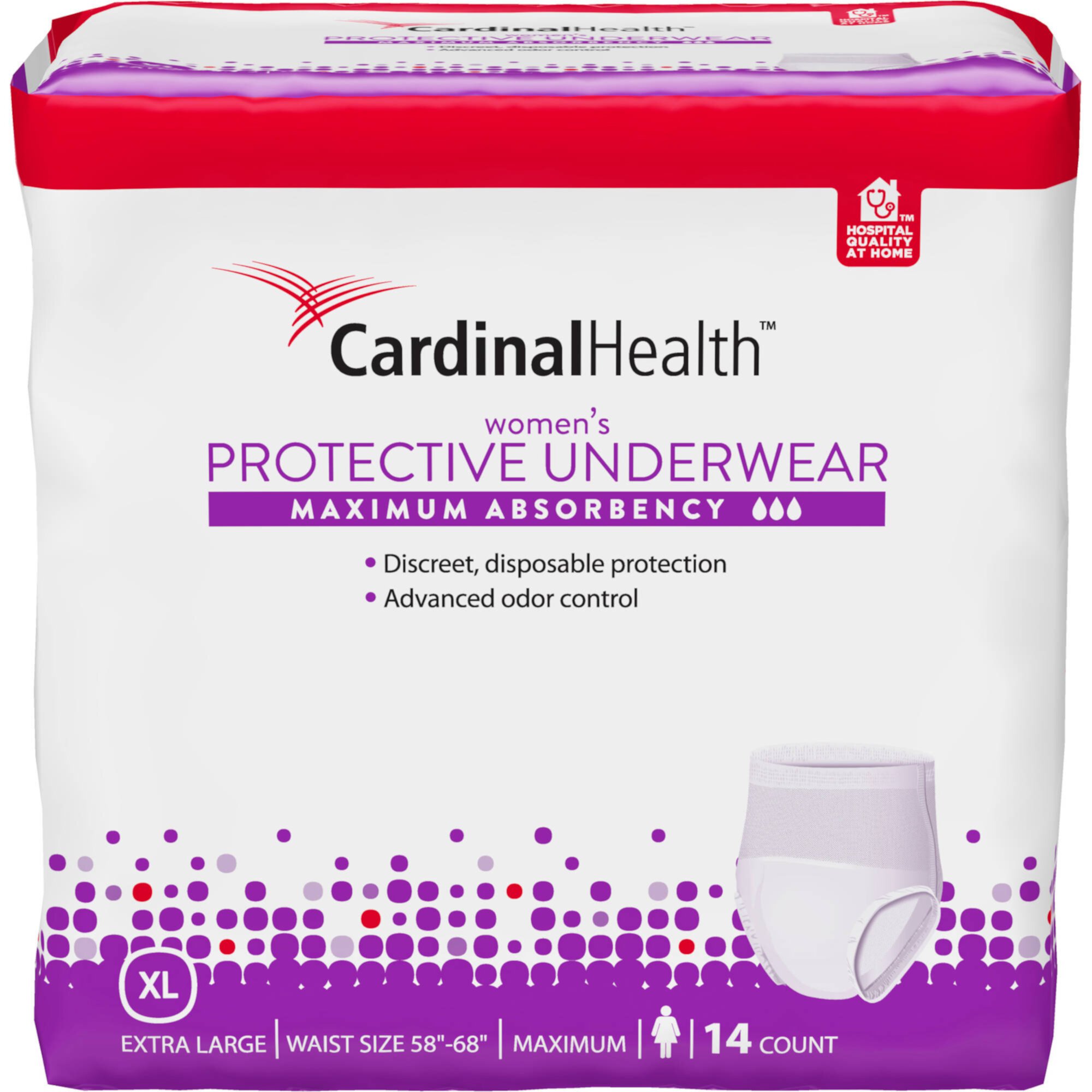 Cardinal Health Maximum Absorbency Women's Protective Underwear, Extra Large, 14 count Cardinal Health