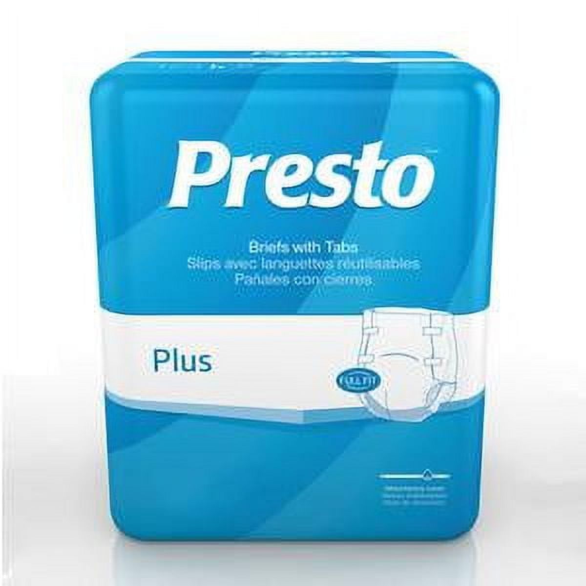 Presto Breathable Brief, Value Plus Absorbency, Large, Blue, Case of 72 Presto