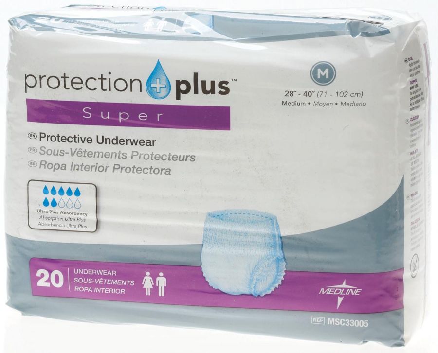 Protection Plus Super Protective Adult Underwear,Medium Medline