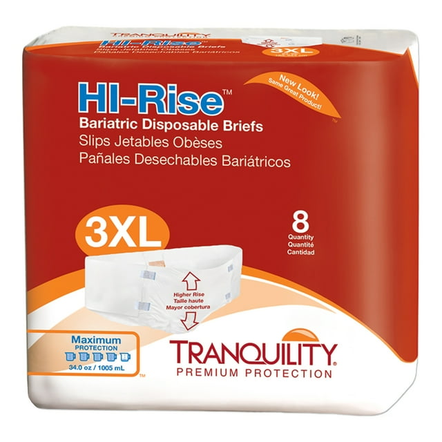 Подгузники для взрослых Bariatric HI-Rise 3X-Large с высокой впитываемостью, 32 шт. Tranquility