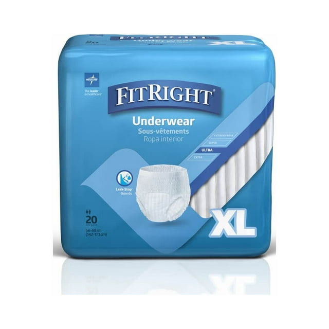 FitRight Adult Ultra Protective Underwear, 80 ct, Heavy Absorbency, XL 40"-56" FitRight