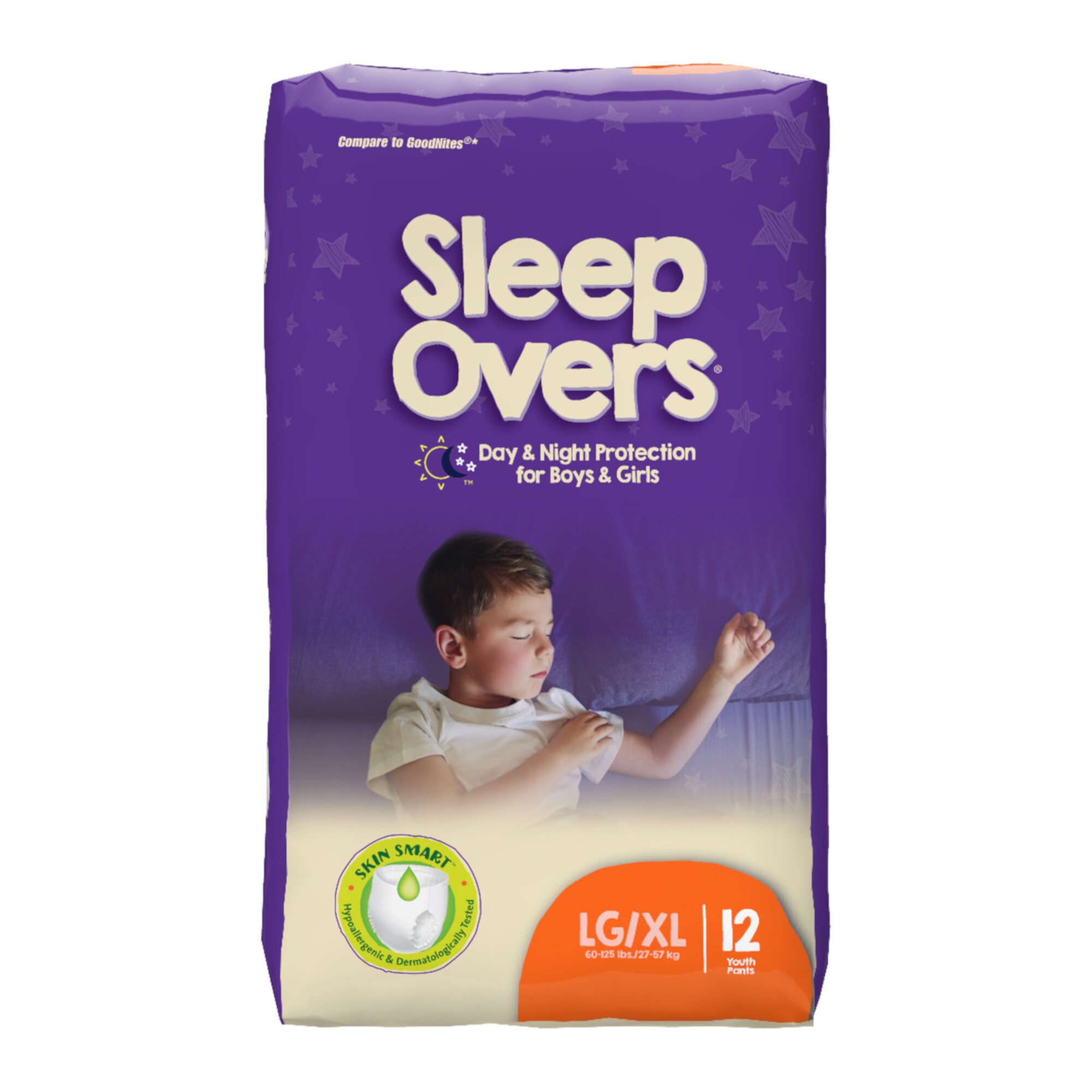 Cuties Sleep Overs Youth Underwear Large / X-Large 65 to 125 lbs. SLP05302, 12 Ct Cuties