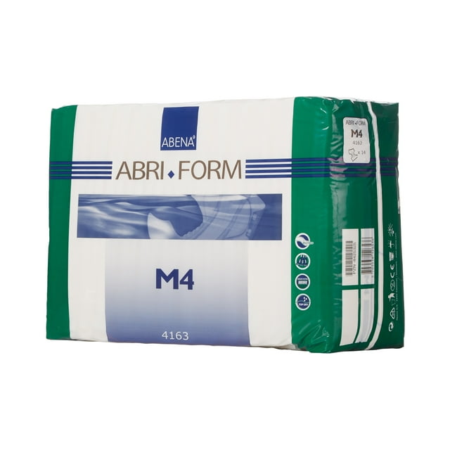 Abena Abri-Form Comfort M4 Disposable Unisex Adult Incontinence Briefs, Medium, 14 Count, 3 Packs, 42 Total Abena