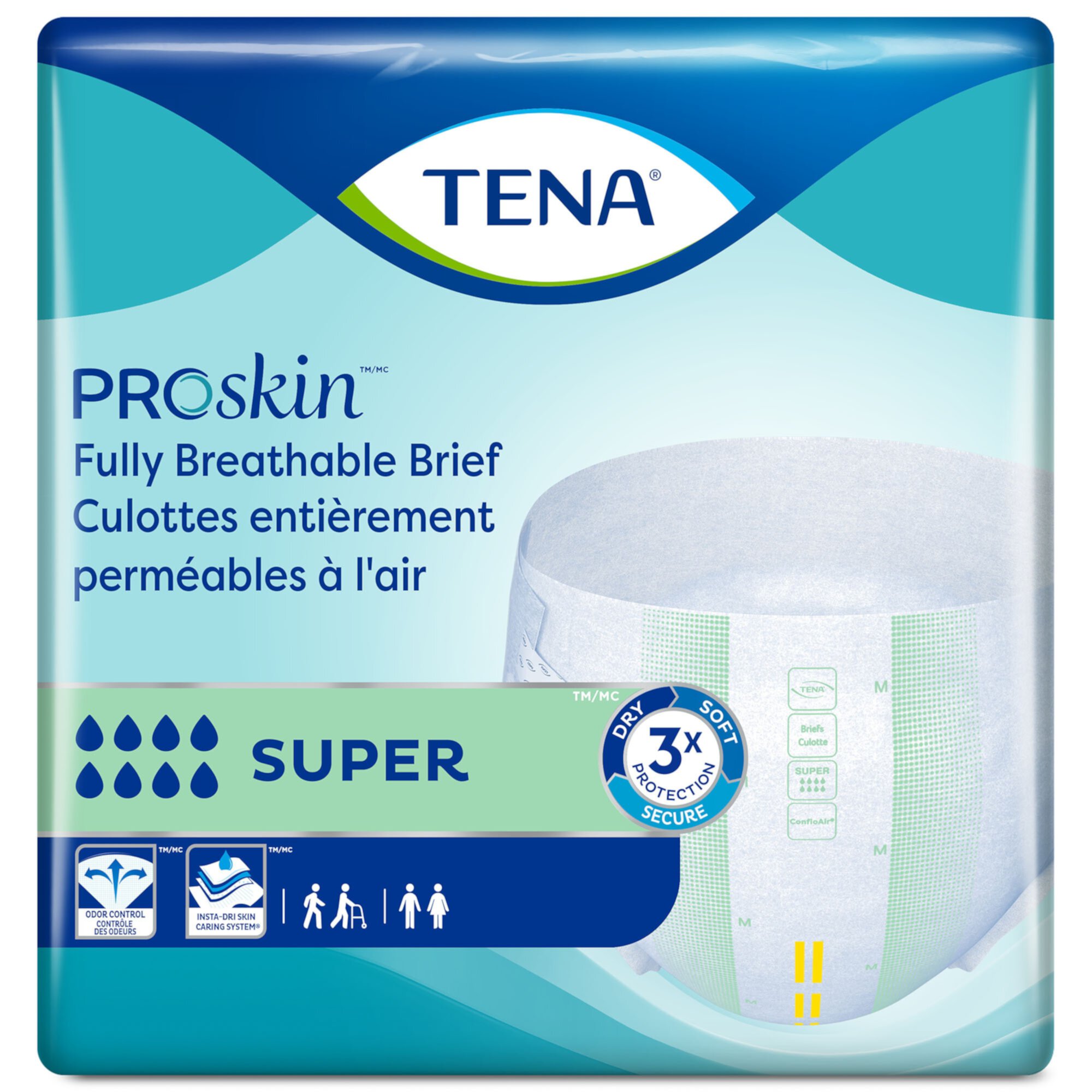 TENA Super Heavy Absorbency Adult Incontinence Overnight Brief, Large, 28 Ct Tena