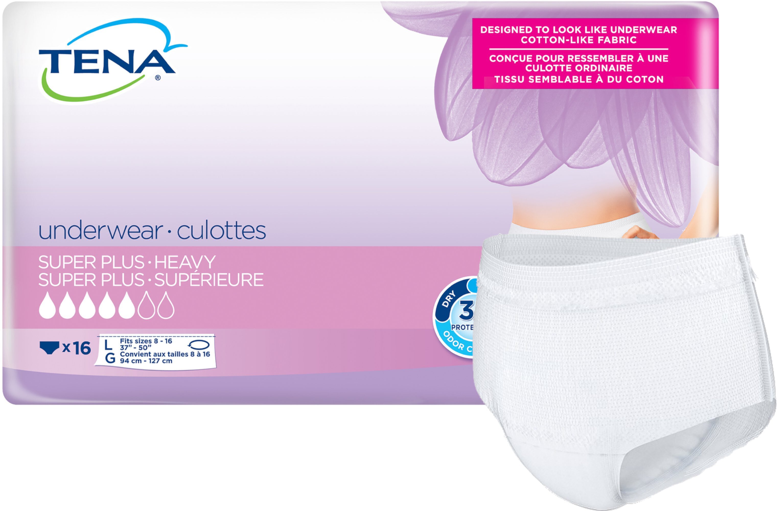 TENA Women Protective Underwear, Large 37 - 50 In, 16 Ct, 4 Pack Tena