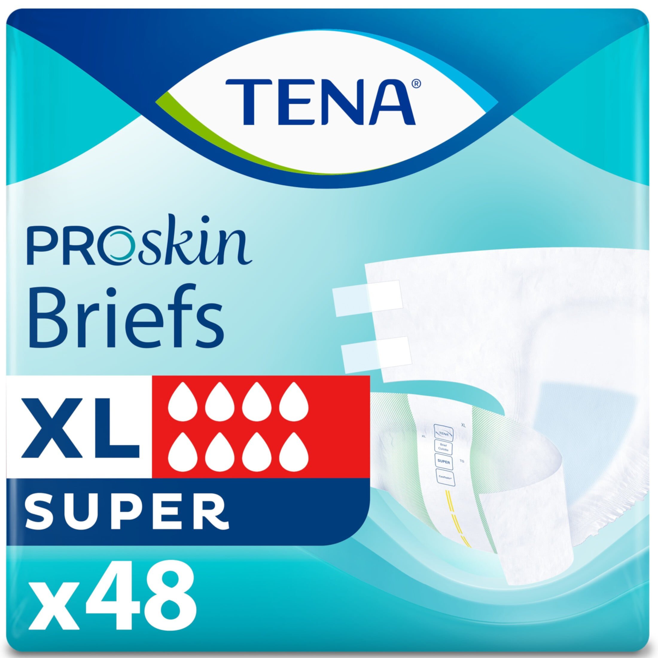 Tena ProSkin Unisex Adult Diapers, Maximum Absorbency, XL, 12 Ct Tena