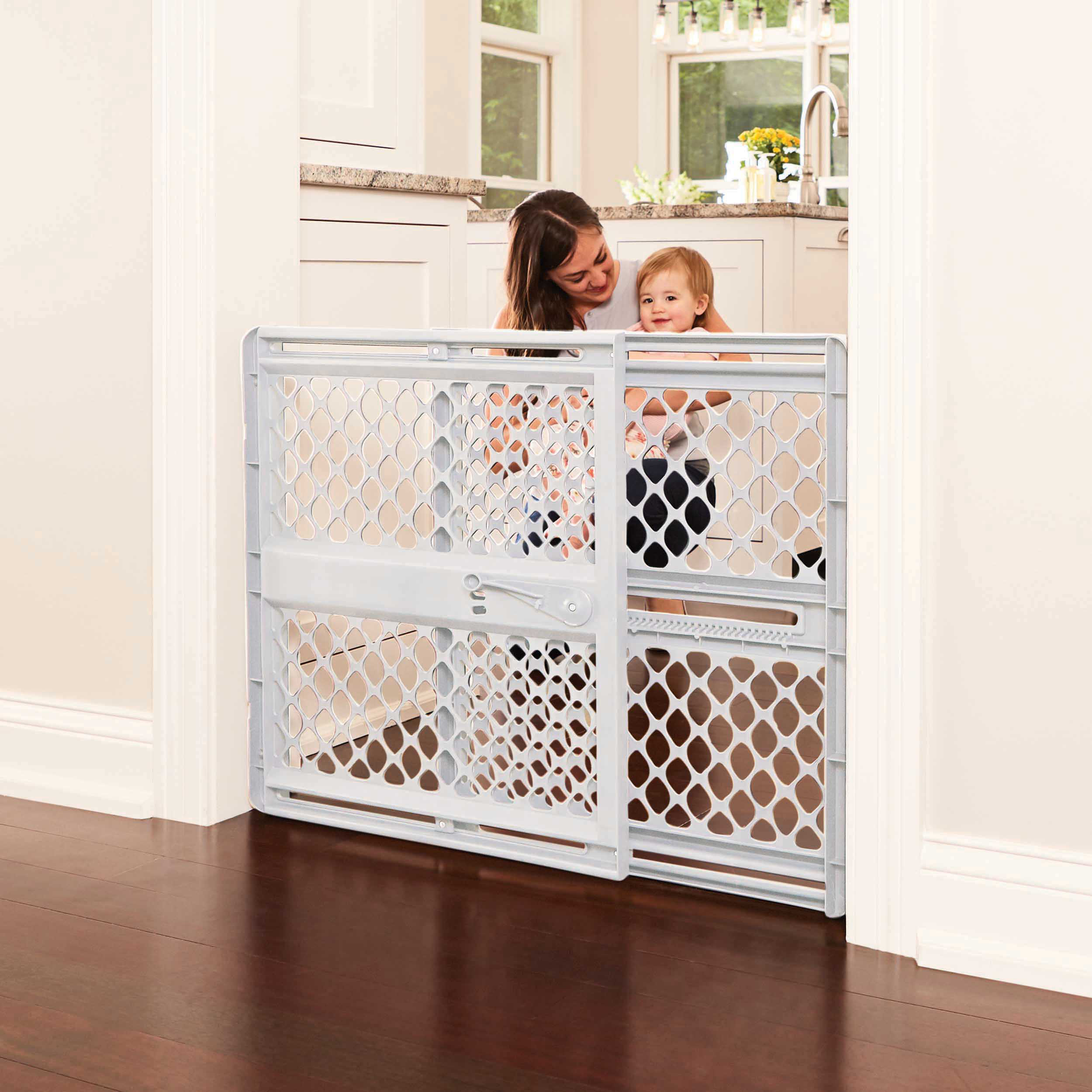 Toddleroo by North States 26"-42" Supergate Explorer Baby Safety Gate, Gray Plastic Toddleroo by North States