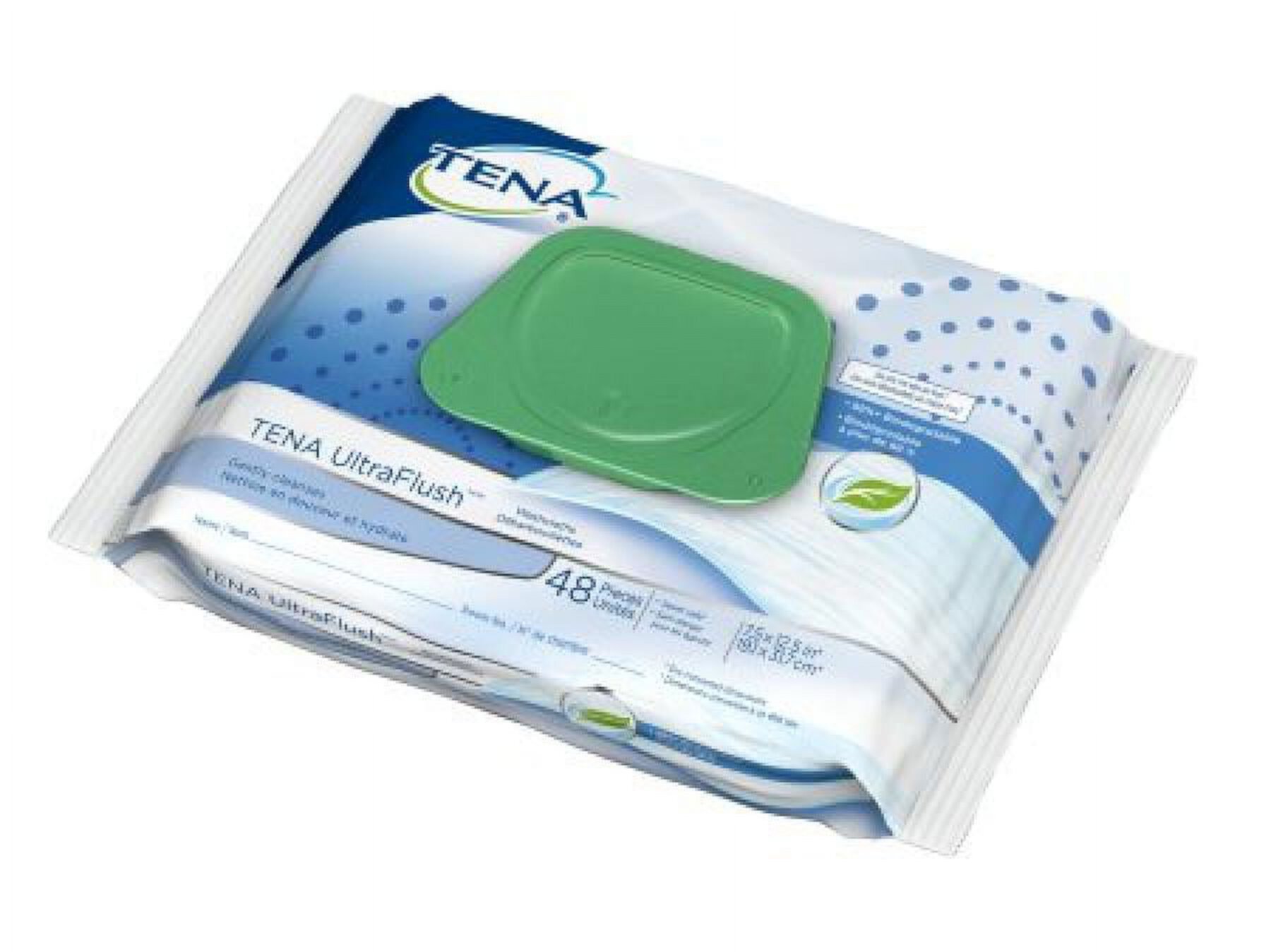 TENA UltraFlush Washcloths, Aloe/Vitamin E/Chamomile, Scented, Pre-Moistened, 48 Count Tena