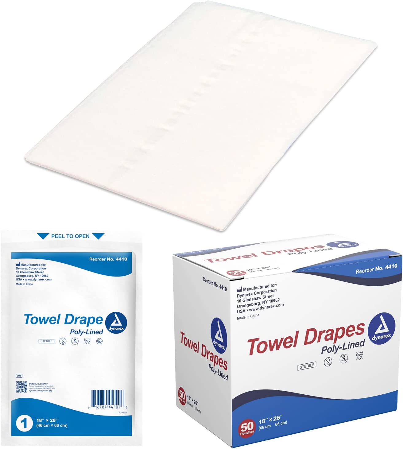 Dynarex Disposable Towel Drapes Pl Sterile 18Inx26In 50Box Dynarex