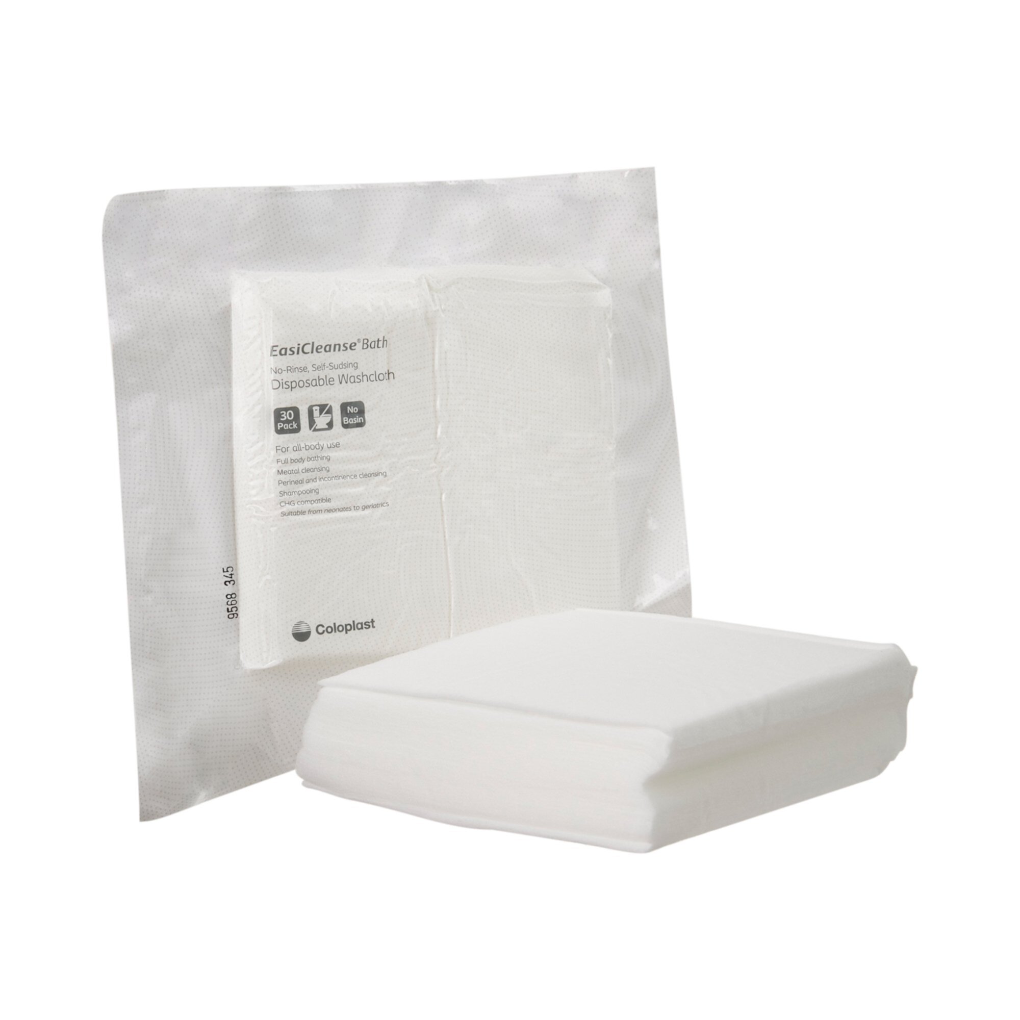 Bedside-Care EasiCleanse Bath Wipe or Washcloth 7-9/10 x 7-9/10" 7055, 1 Pack 30 Wipes Coloplast