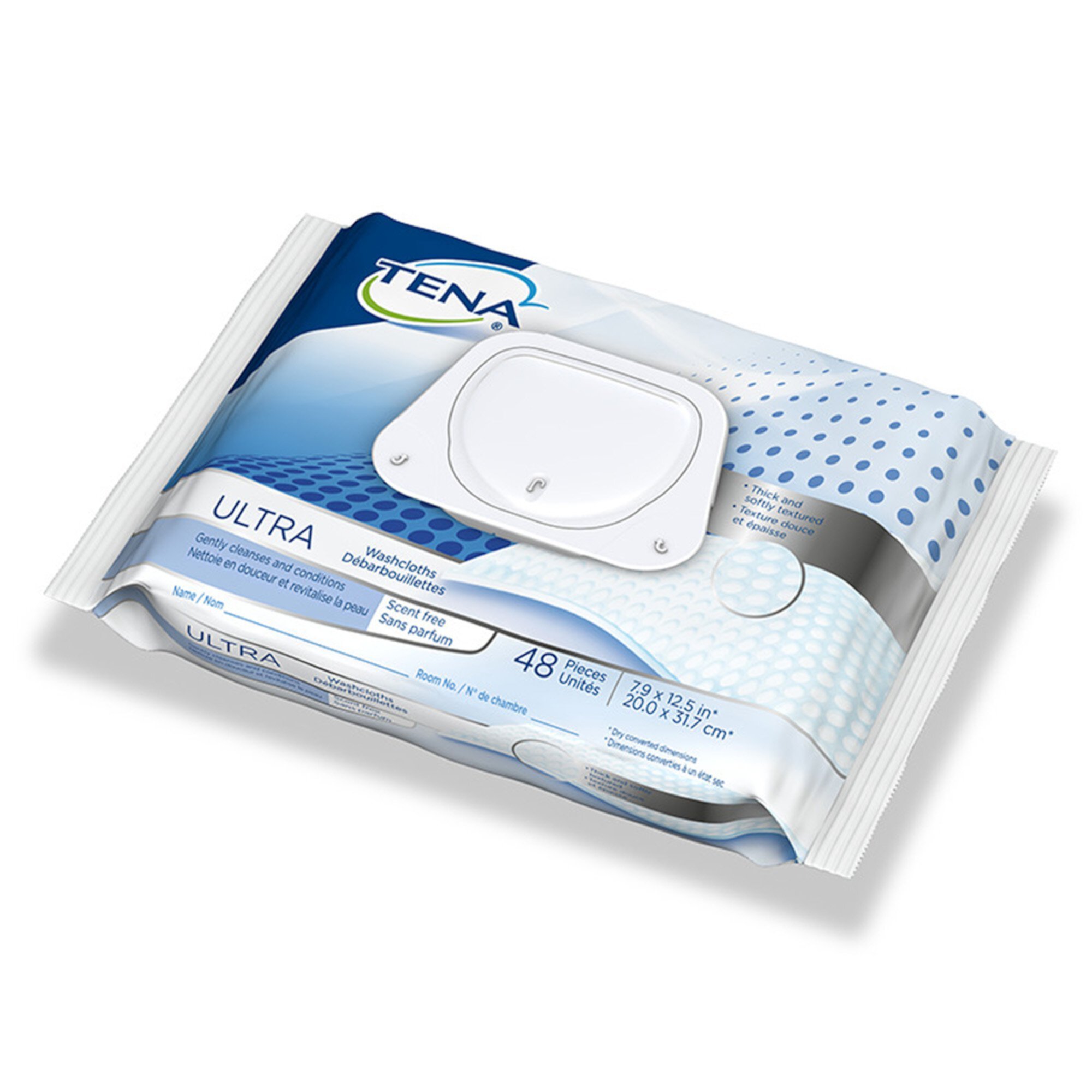 TENA ProSkin Ultra Personal Cleansing Wipe 7-9/10 x 12.5" 65722, 1 Pack 48 Wipes Tena