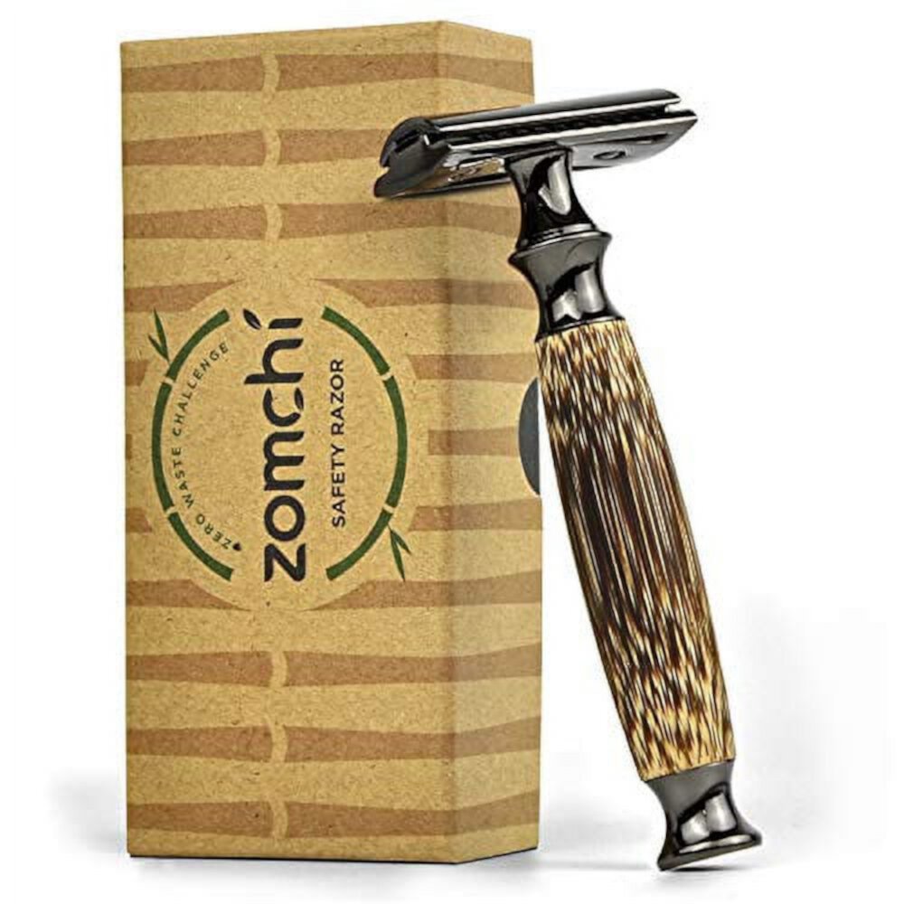 Vintage Bamboo Safety Razor for Men or Women with Thick Handle by ZOMCHI ZOMCHI