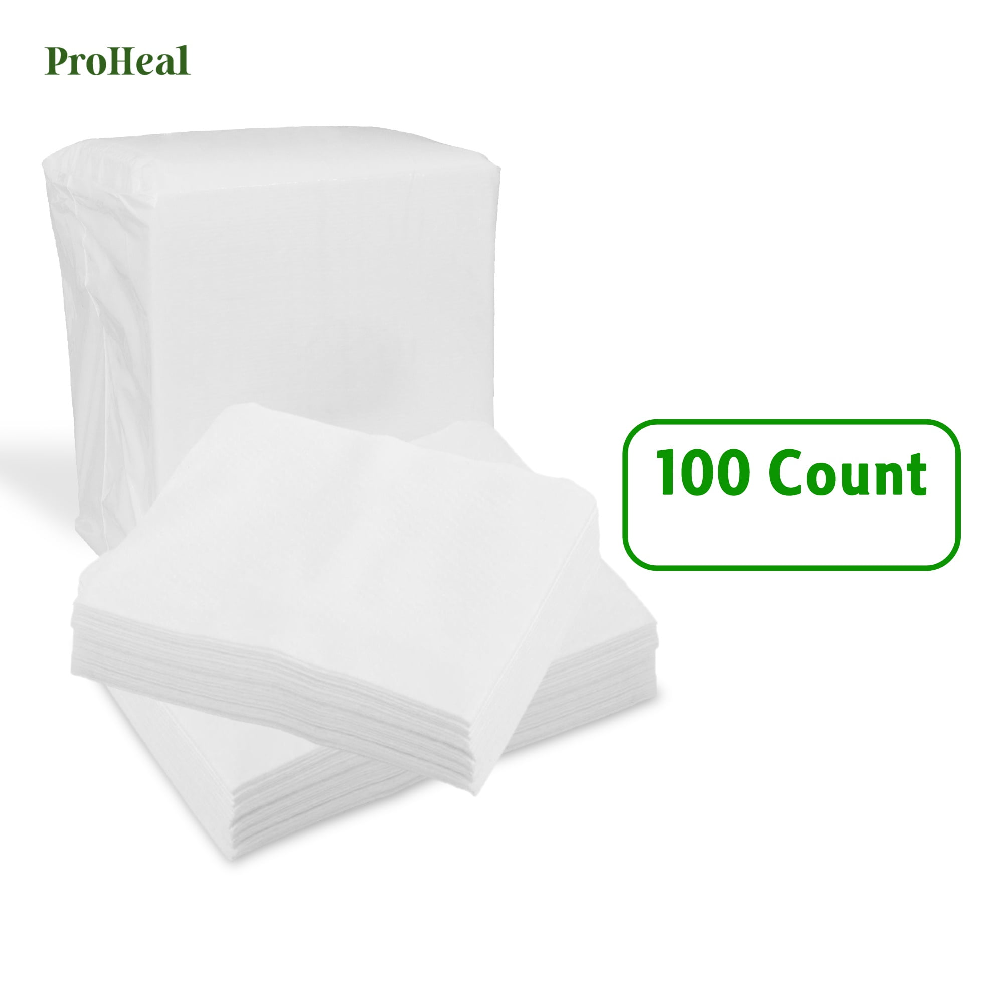 Proheal Ultra Soft Disposable Dry Wipes (100 Pack) 9.5" x 13.5" Hospital Grade Cleansing Cloths for Incontinence, Baby Care, Makeup Removal and Personal Care ProHeal