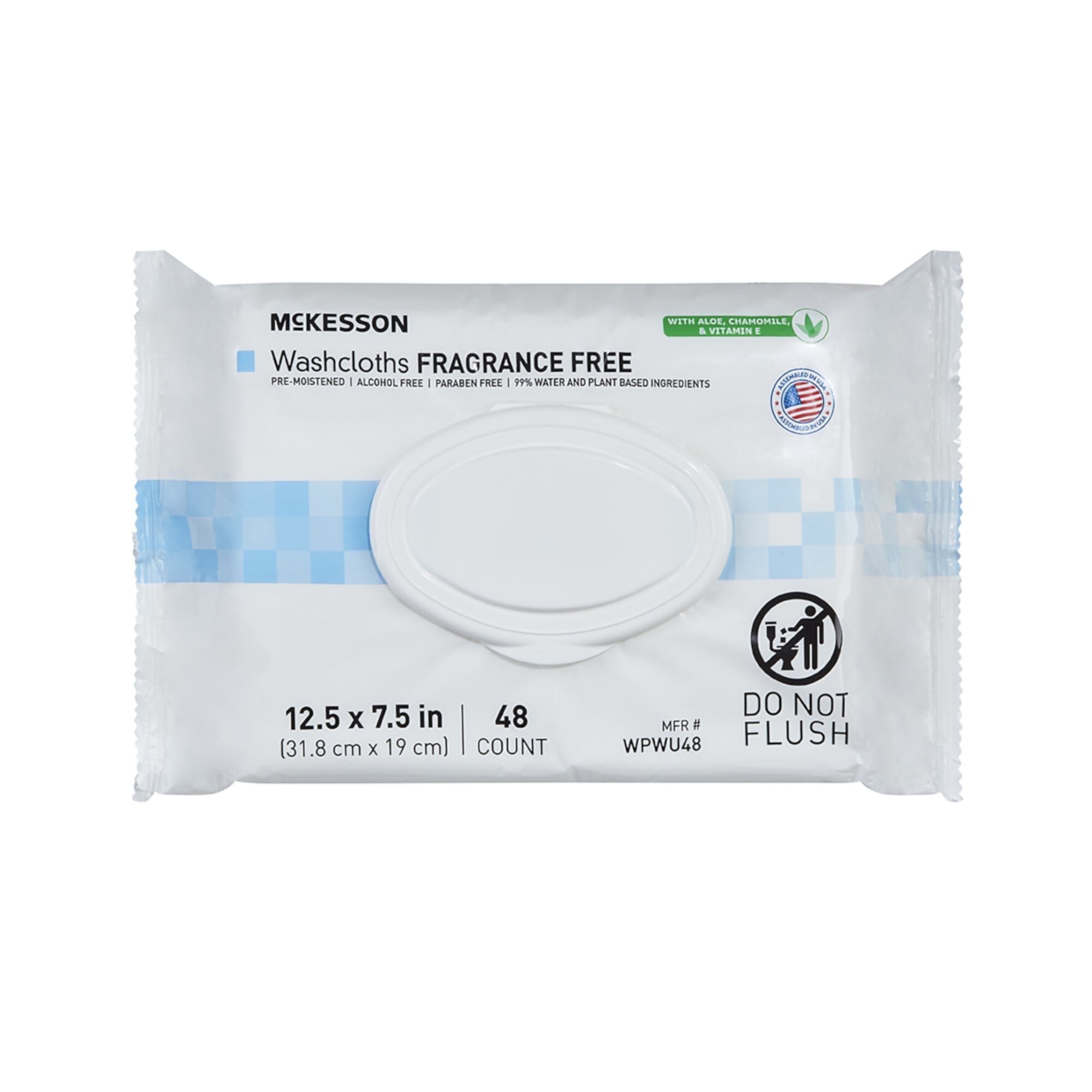 McKesson StayDry Adult Wipes and Washcloths 7.5 x 12.5" WPW50, 12 Pack 600 Wipes StayDry