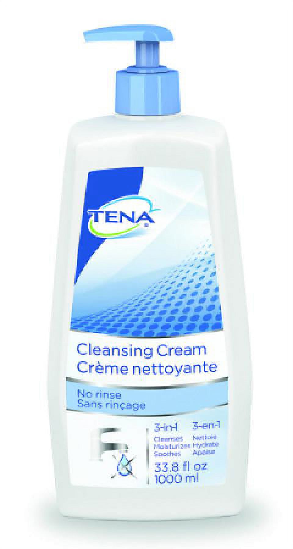 TENA Cleansing Cream (Крем) - No-rinse, 1,000 milliliter Pump Bottle, Mildly Scented, 1 Count Tena