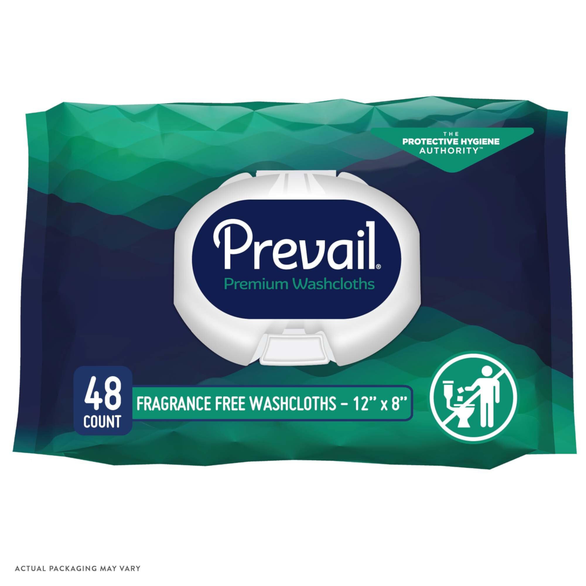 Prevail Adult Washcloths: Fragrance Free Soft Pack, 12 Packs of 48 (576 Count) Prevail