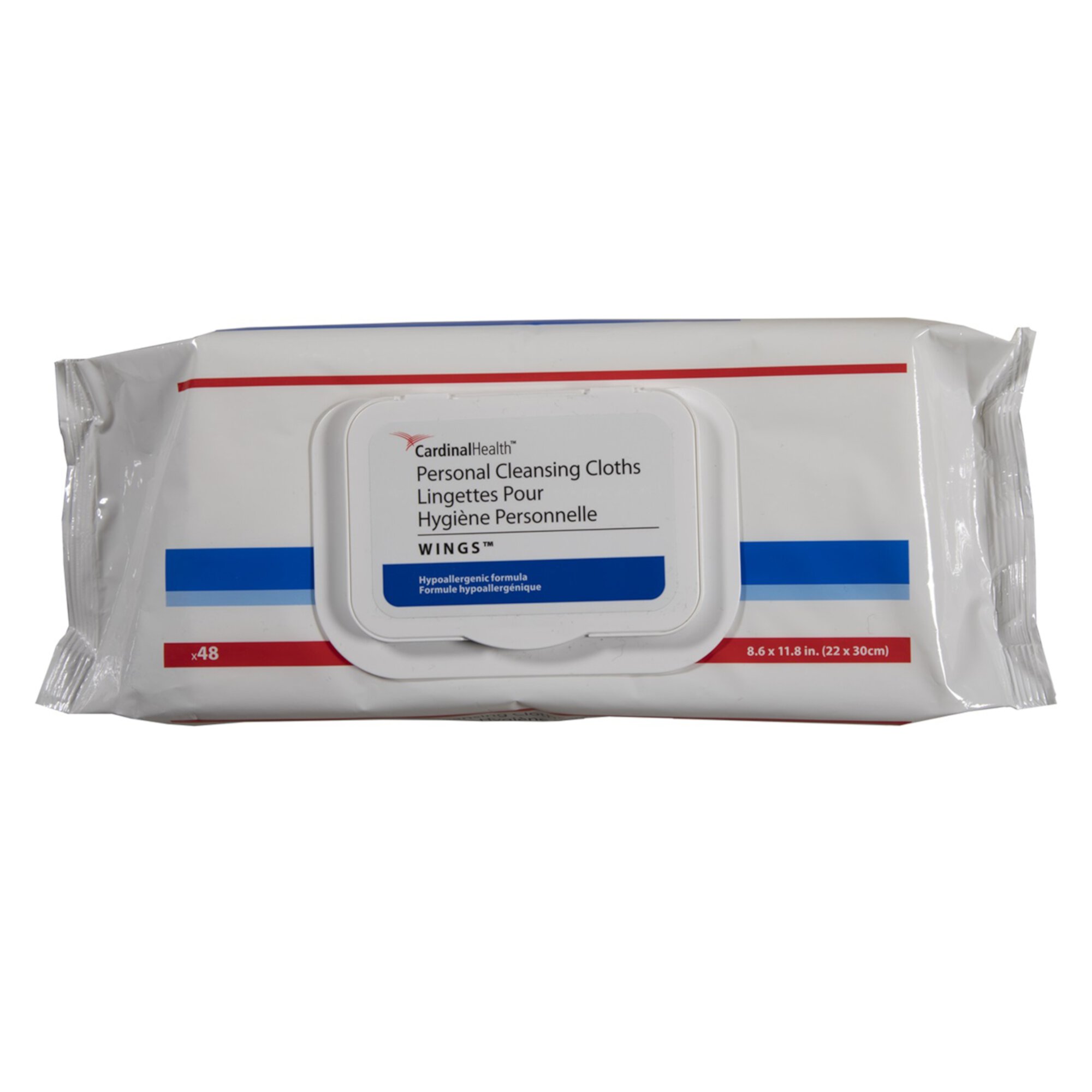 Cardinal Health Wings Personal Cleansing Wipe 8.6 X 11.8 Inch 5199S, 1 Pack 48 Wipes Cardinal Health