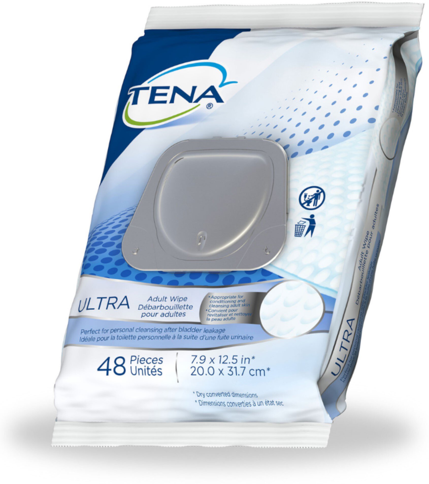 TENA Skincare Incontinence Adult Wipe Pre-Moistened Adult Washcloth 48 ea (Pack of 2) Tena