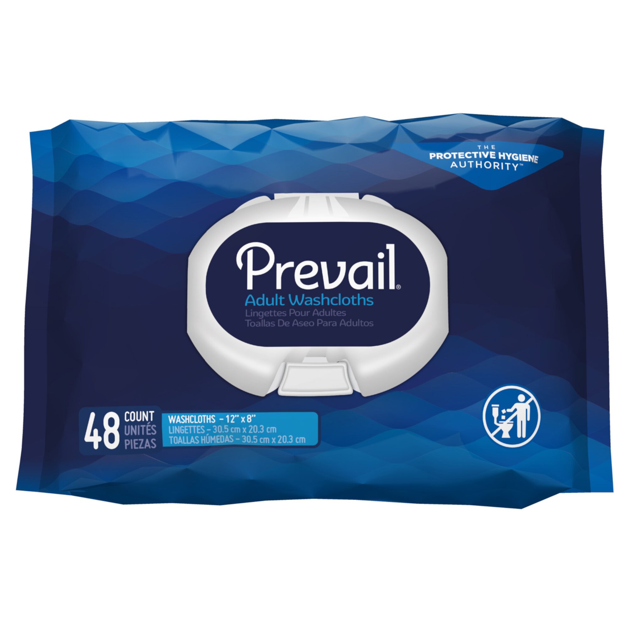 Prevail Soft Pack Adult Washcloths - Unisex Adult Incontinence Wipes - Disposable Adult Wipes for Men & Women - 12"x 8", 576 Count (12 Packs of 48) Prevail