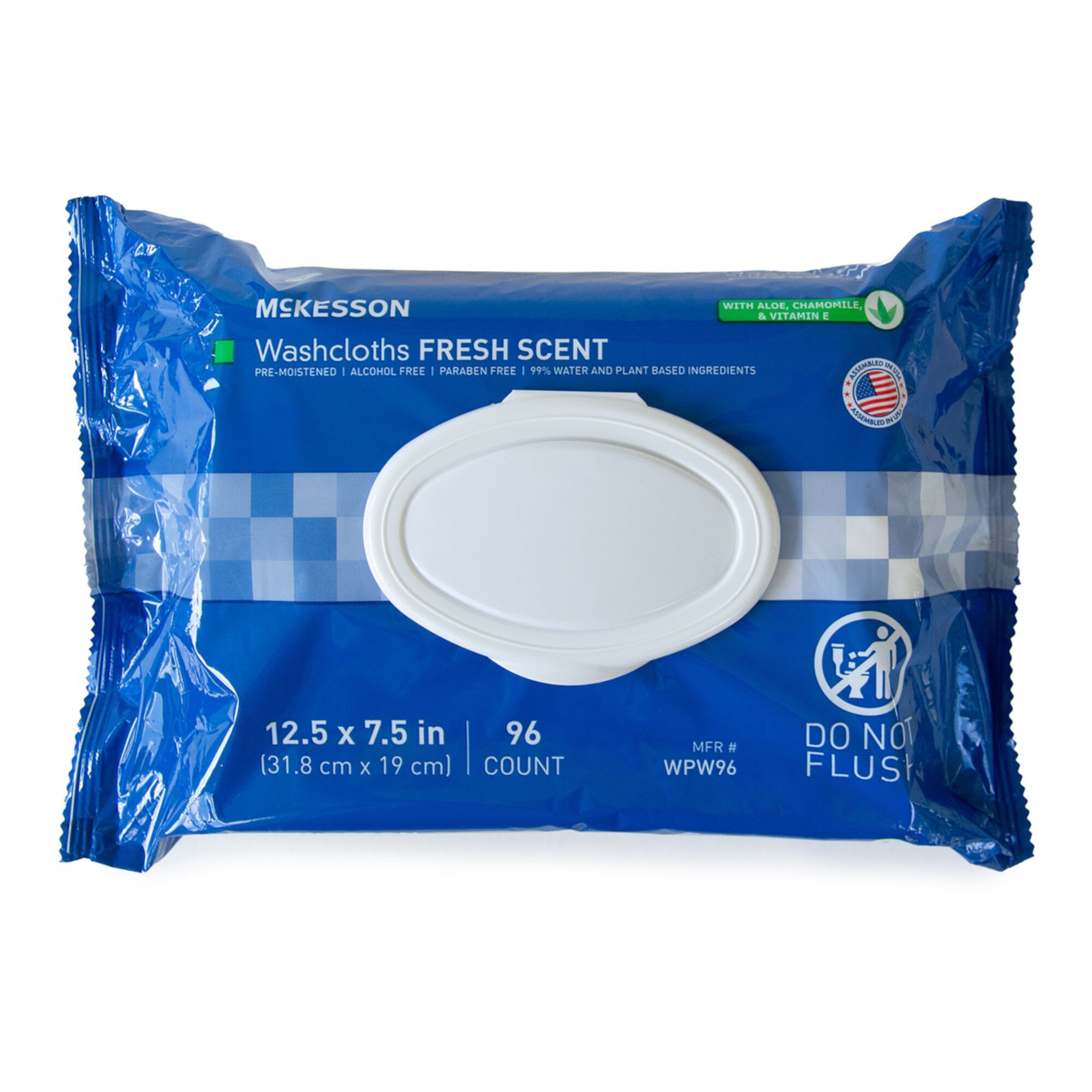 McKesson StayDry Adult Wipes and Washcloths 7.5 x 12.5" WPW100, 6 Pack 600 Wipes StayDry