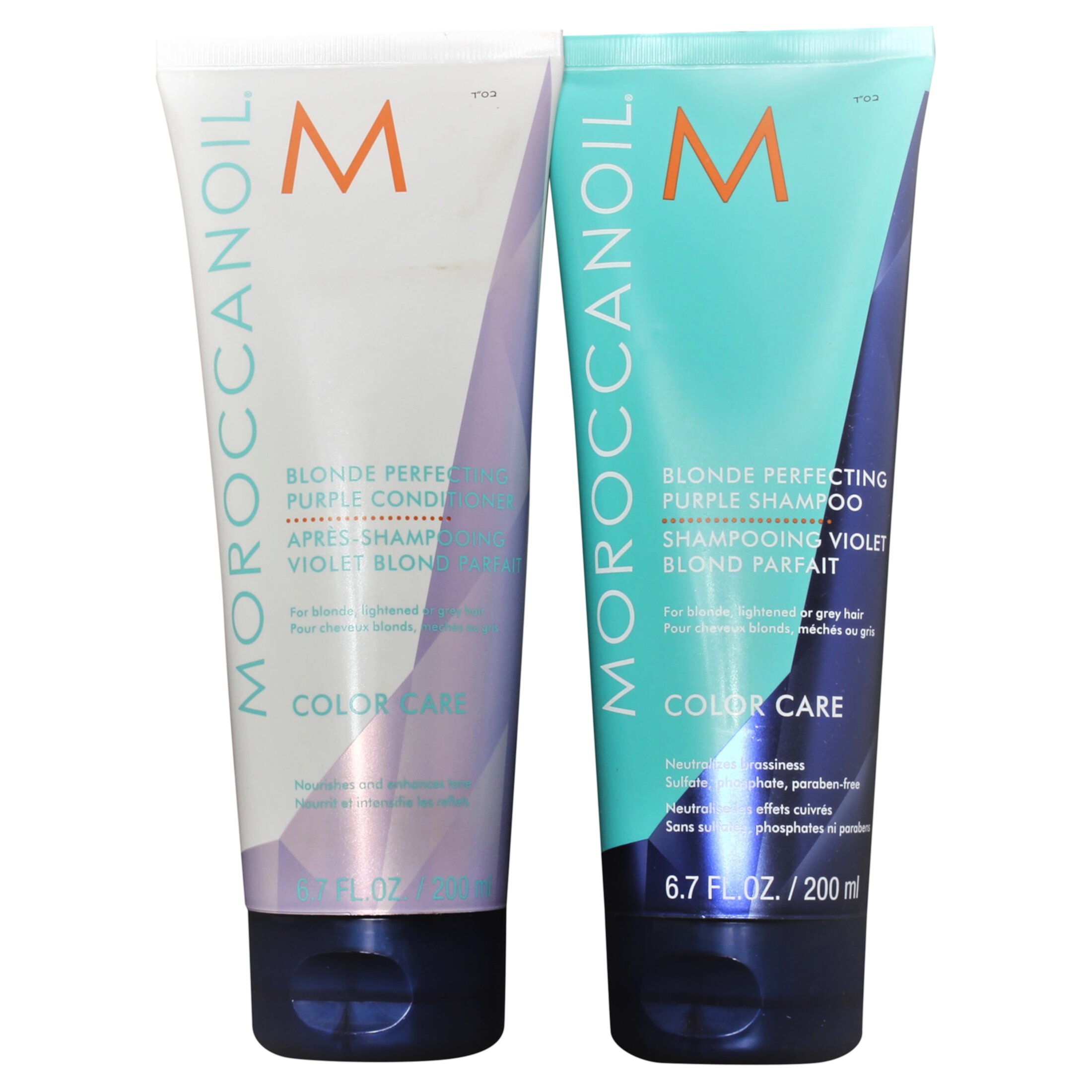 Moroccanoil Blonde Perfecting Purple Shampoo and Conditioner Bundle 6.7oz Moroccanoil