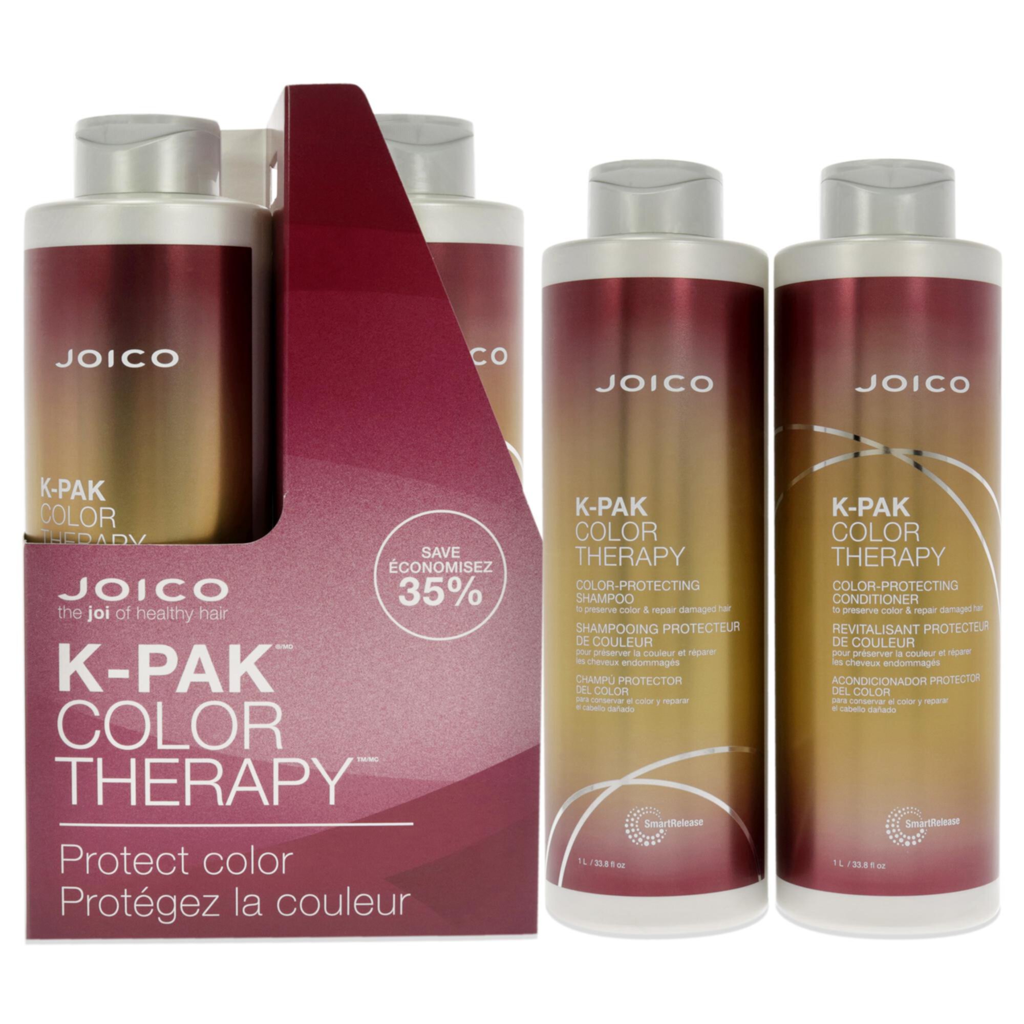 K-Pak Color Therapy kit by Joico for Unisex - 2 Pc Kit 33.8 oz Shampoo, 33.8 oz Conditioner Joico