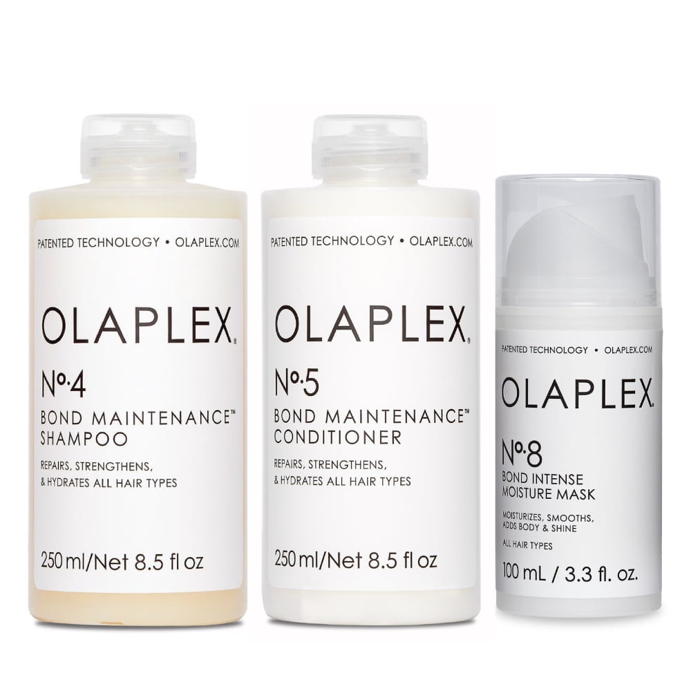 Olaplex Bond Maintenance No.4 Shampoo and No.5 Conditioner 8.5 oz Each and No.8 Mask 3.3 oz Set Olaplex