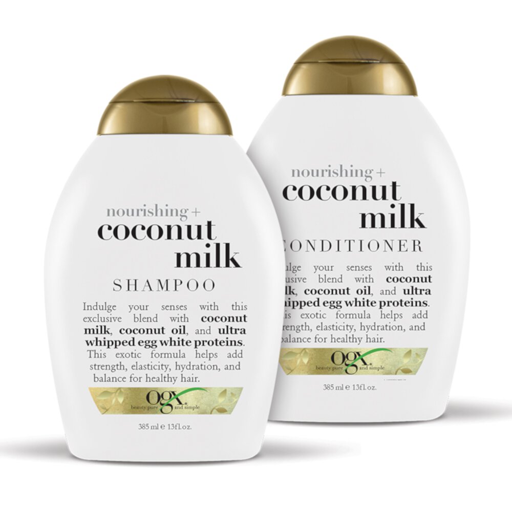 OGX Nourishing + Coconut Milk Shampoo & Conditioner Set 13oz, 2 Ct OGX