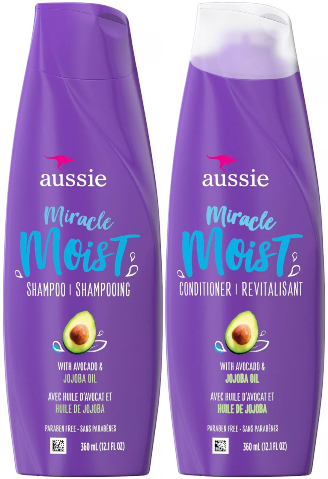 Aussie Miracle Moist Shampoo and Conditioner Set for Dry Hair, 12.1 Ounce Each Aussie