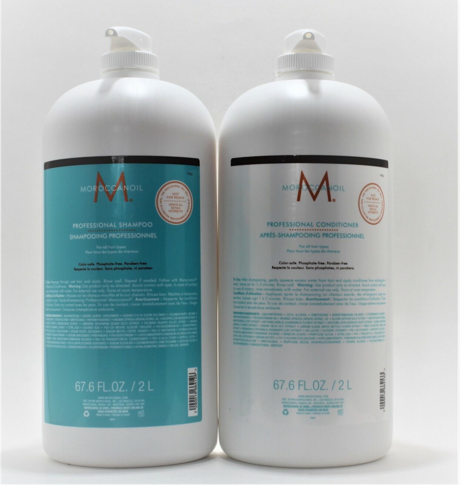 Moroccanoil professional Shampoo and Conditioner for All Hair Type 67.6 oz each Moroccanoil