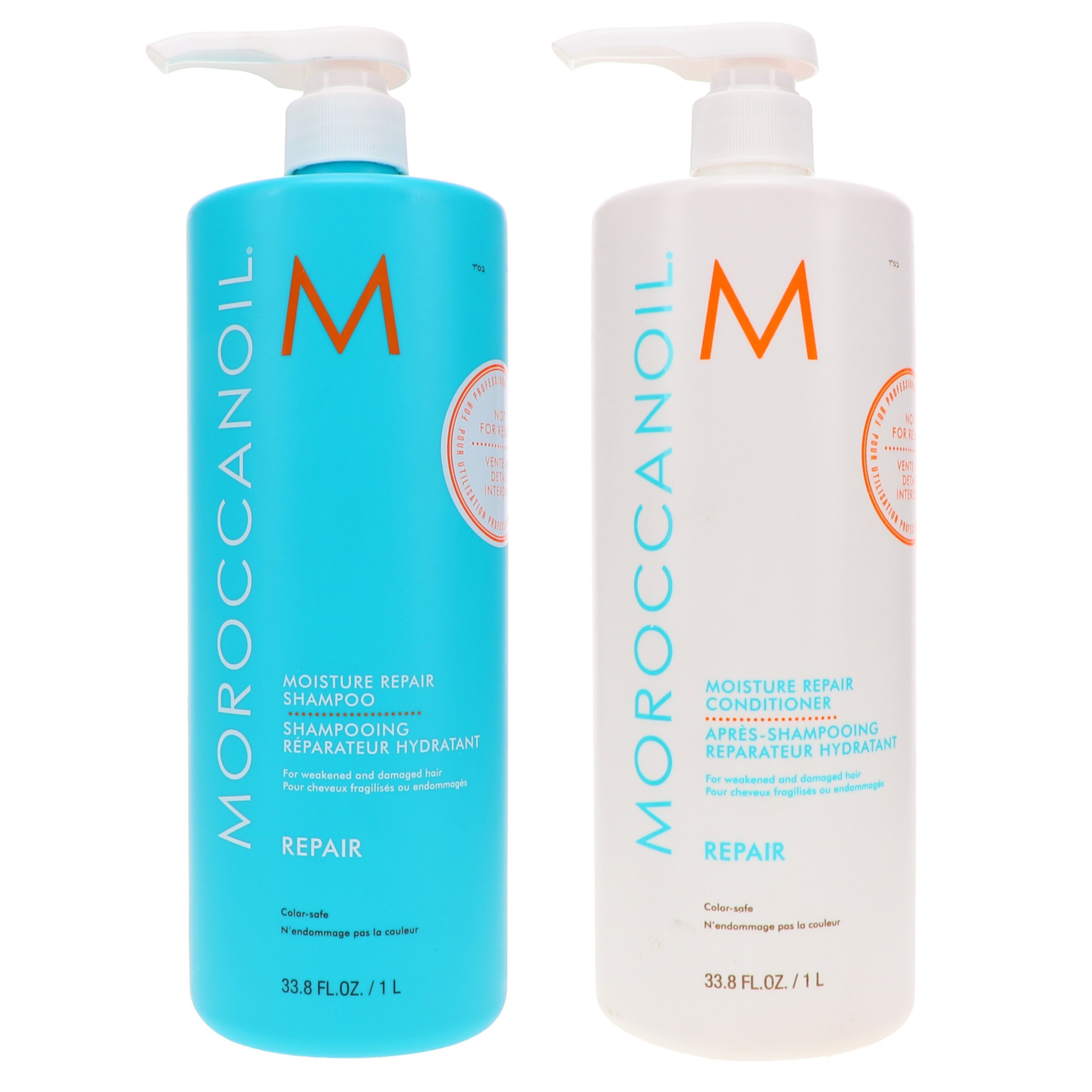 Moroccanoil Moisture Repair Shampoo 33.8 oz & Moisture Repair Conditioner 33.8 oz Combo Pack Moroccanoil