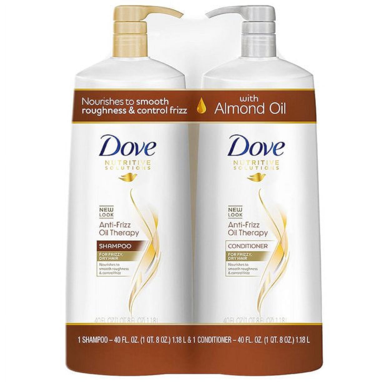 The Dove Anti-Frizz Oil Therapy Shampoo & Conditioner (40 fl. oz., 2 pk.) Dove