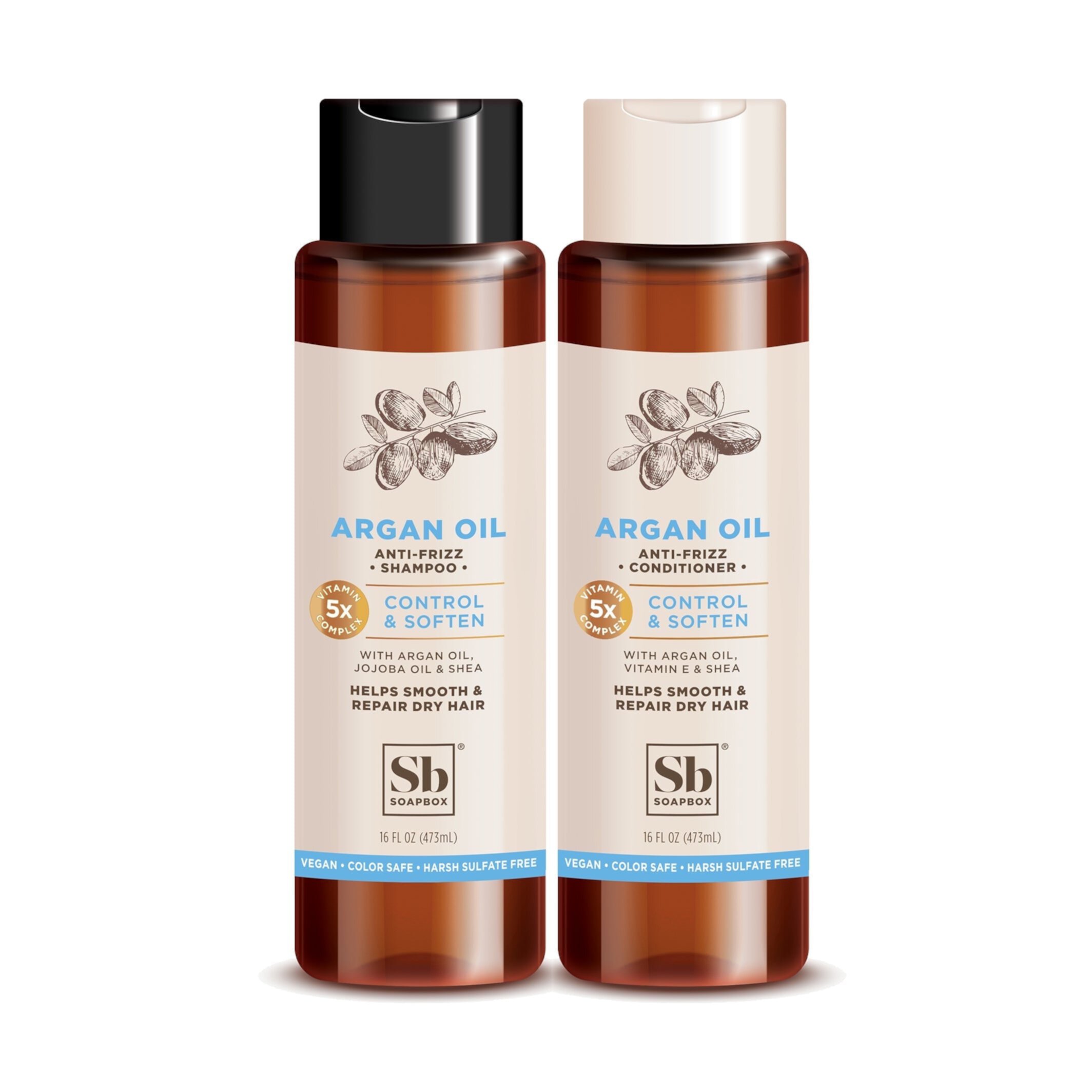 Soapbox Shampoo & Conditioner Kit, Argan Oil, 16 Fl Oz, Combo Soapbox