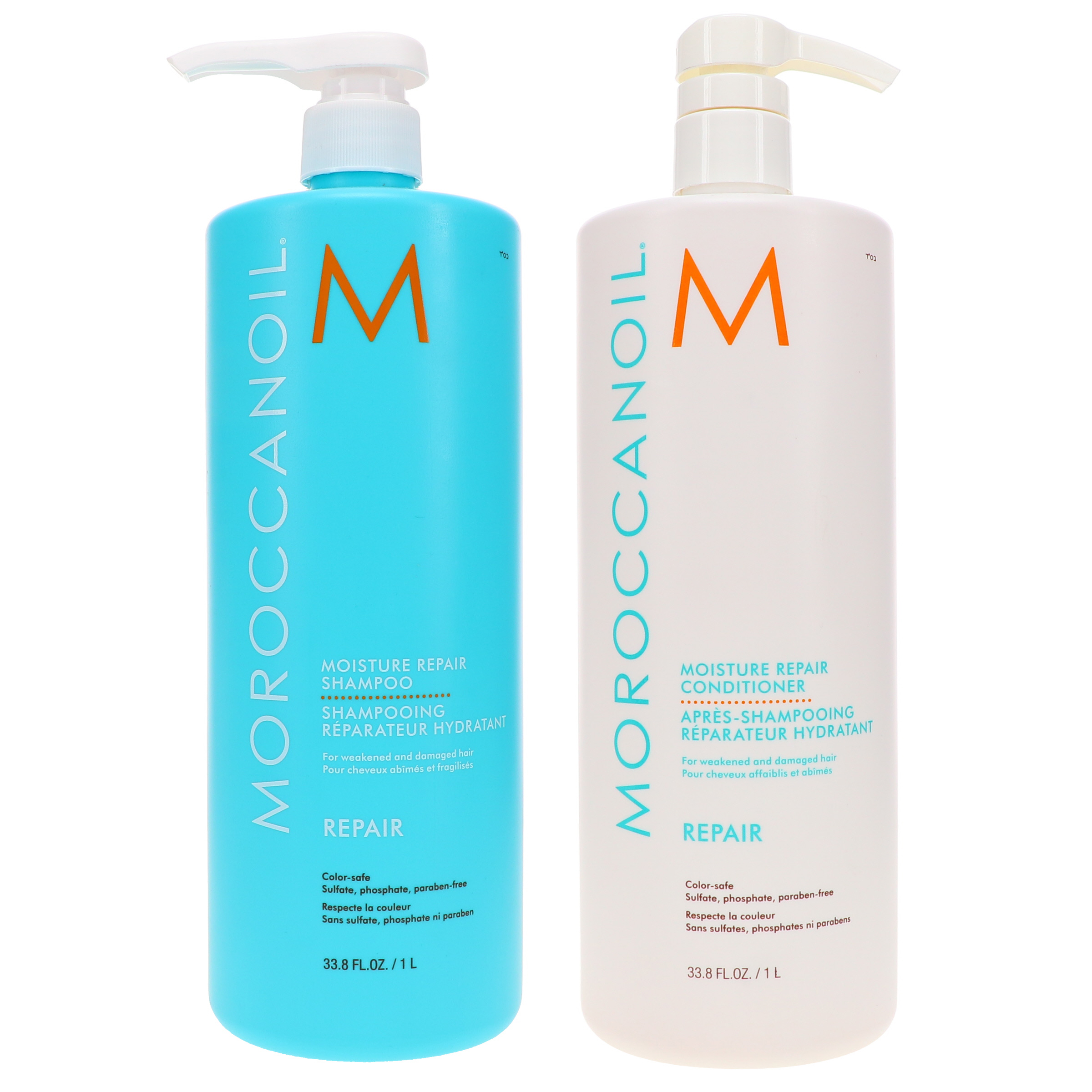 Moroccanoil Moisture Repair Shampoo 33.8 oz & Moisture Repair Conditioner 33.8 oz Combo Pack Moroccanoil