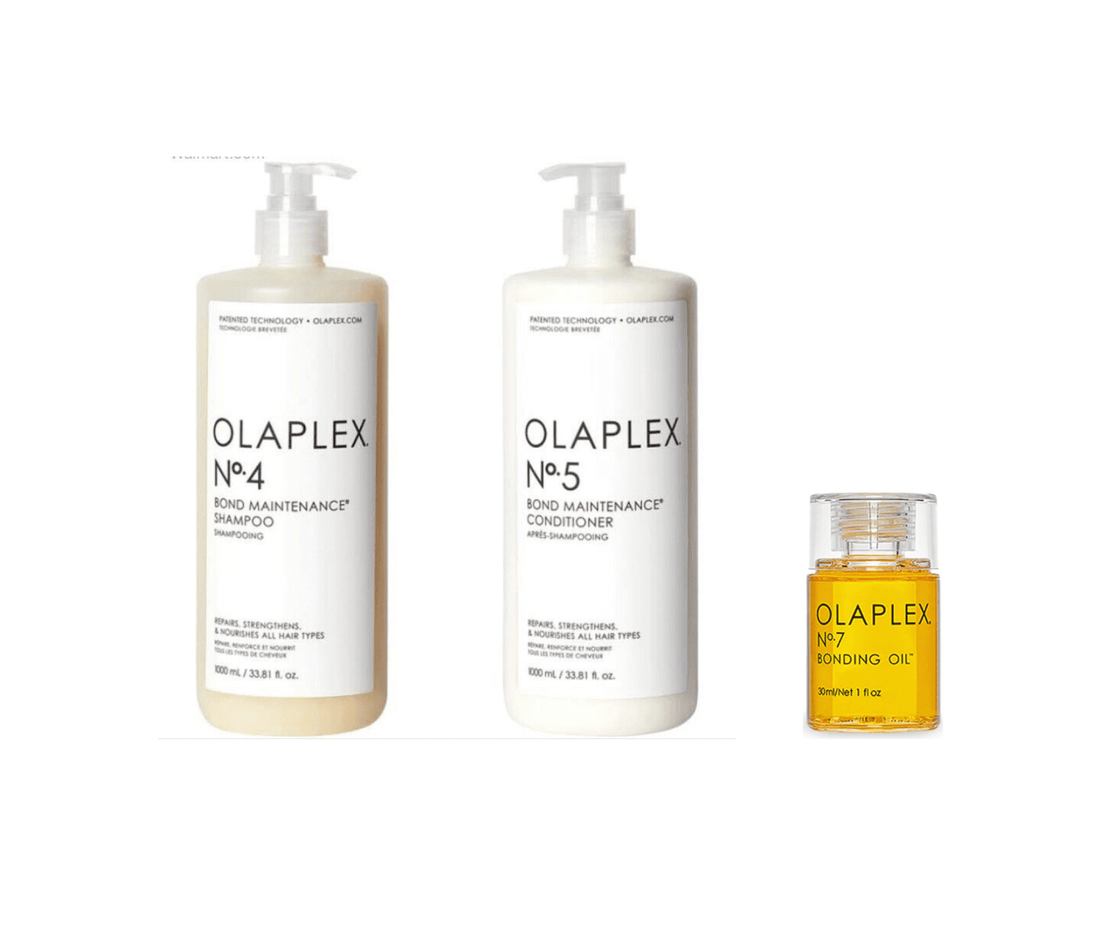 Olaplex No. 4 & 5 Bond Maintenance Shampoo and Conditioner (33.8 oz each) plus No. 7 Bonding Oil (1.0 oz) Olaplex