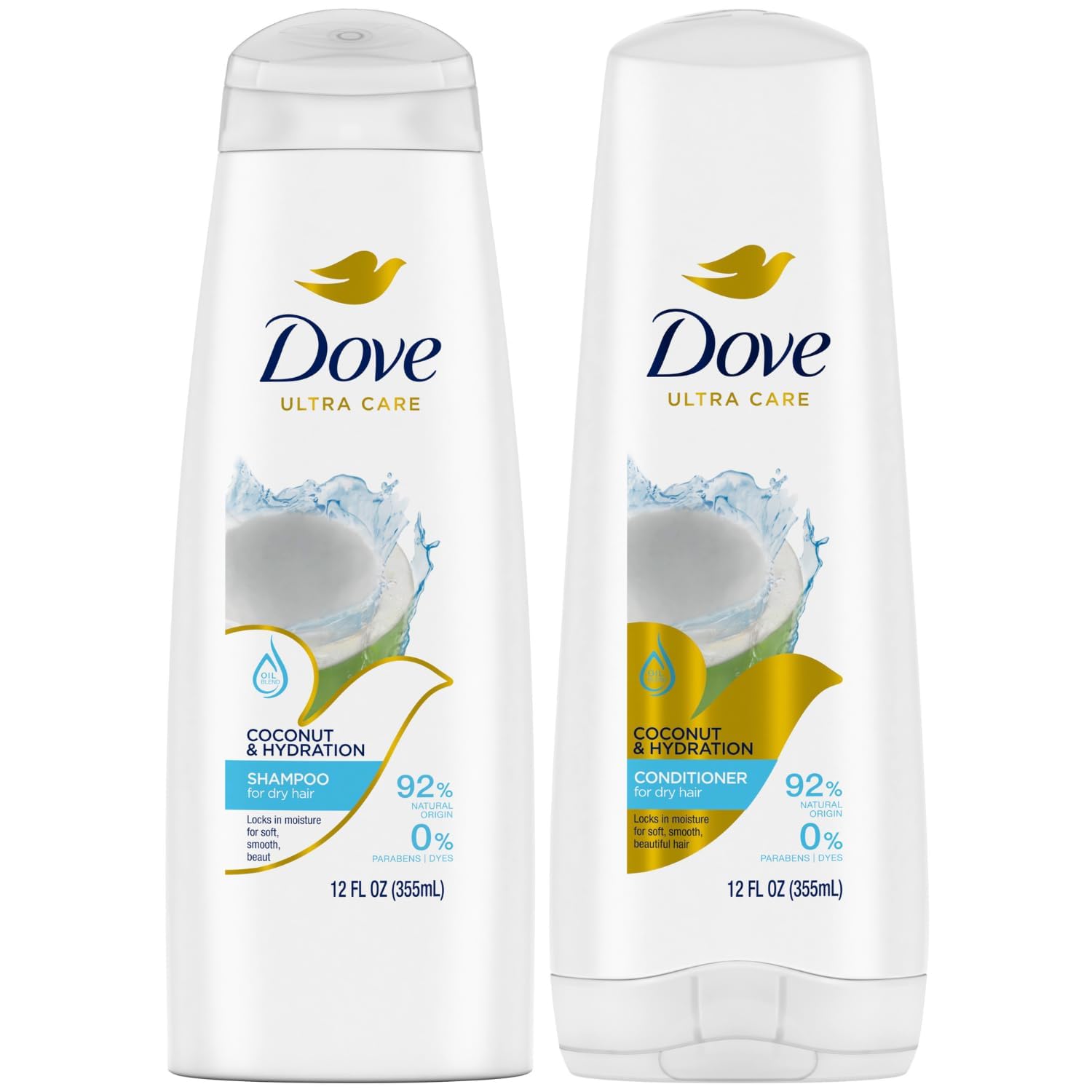 Dove Shampoo and Conditioner Set - Nourishing Secrets Coconut Shampoo and Conditioner, Hydrating Shampoo for Dry Hair, Frizz Control, 12 Oz (2 Piece Set) Dove