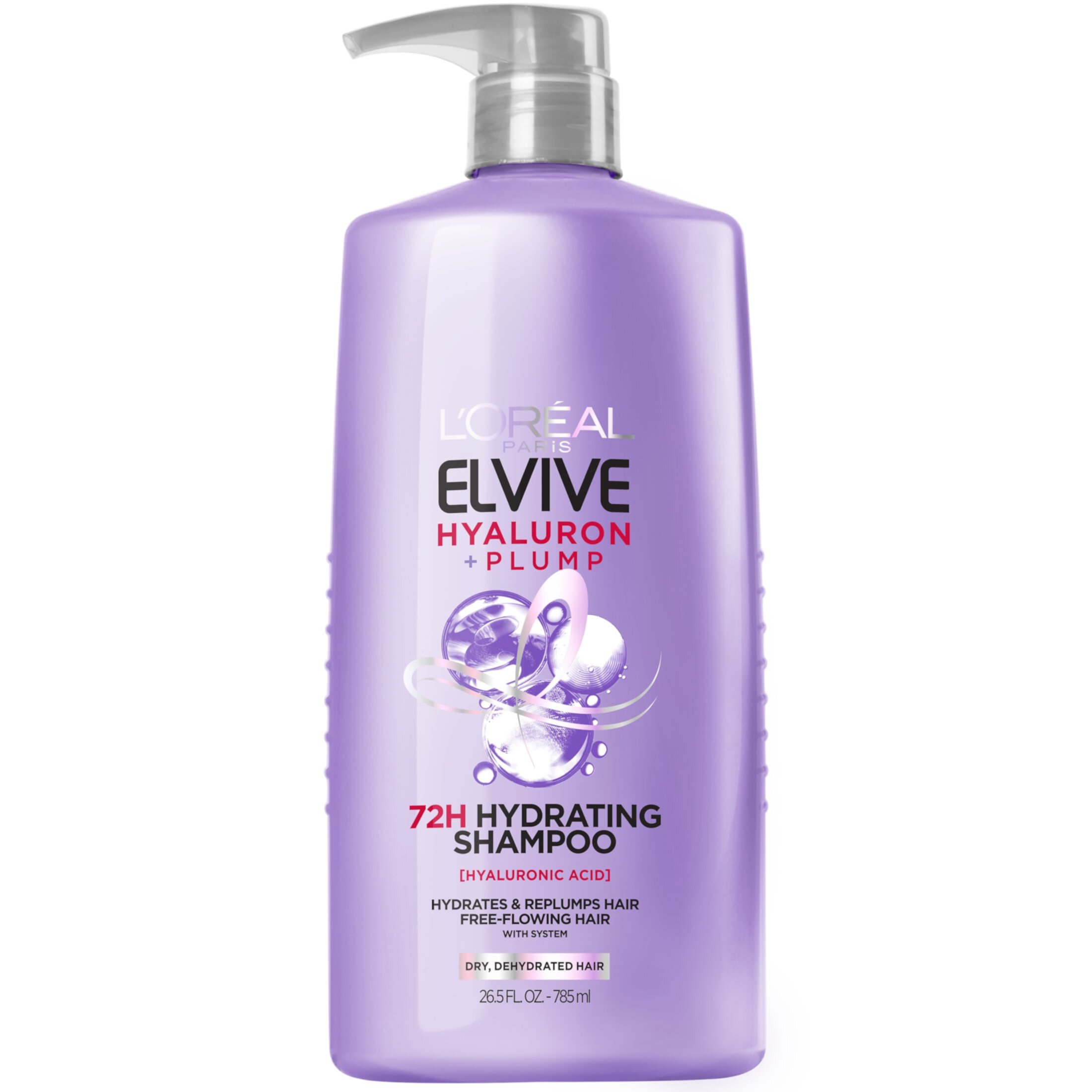 L'Oreal Paris Elvive Hyaluron Plump Hydrating Shampoo and Conditioner Set with Hyaluronic Acid, 26.5 fl oz L'Oréal Paris