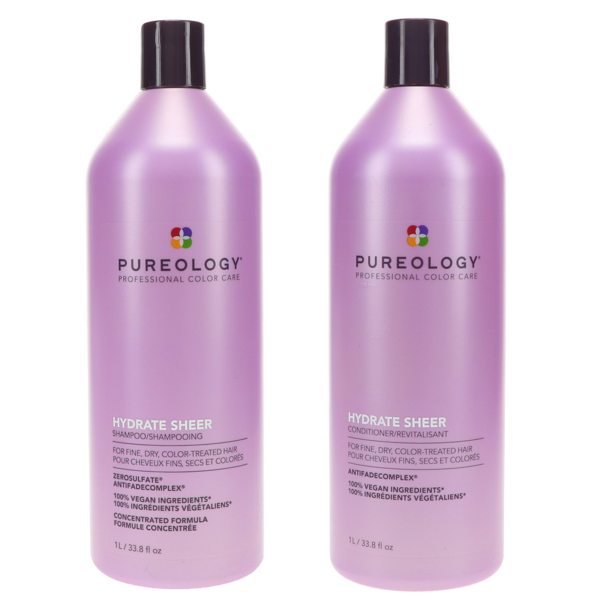 Pureology Hydrate Sheer Shampoo 33.8 oz & Hydrate Sheer Conditioner 33.8 oz Combo Pack Pureology