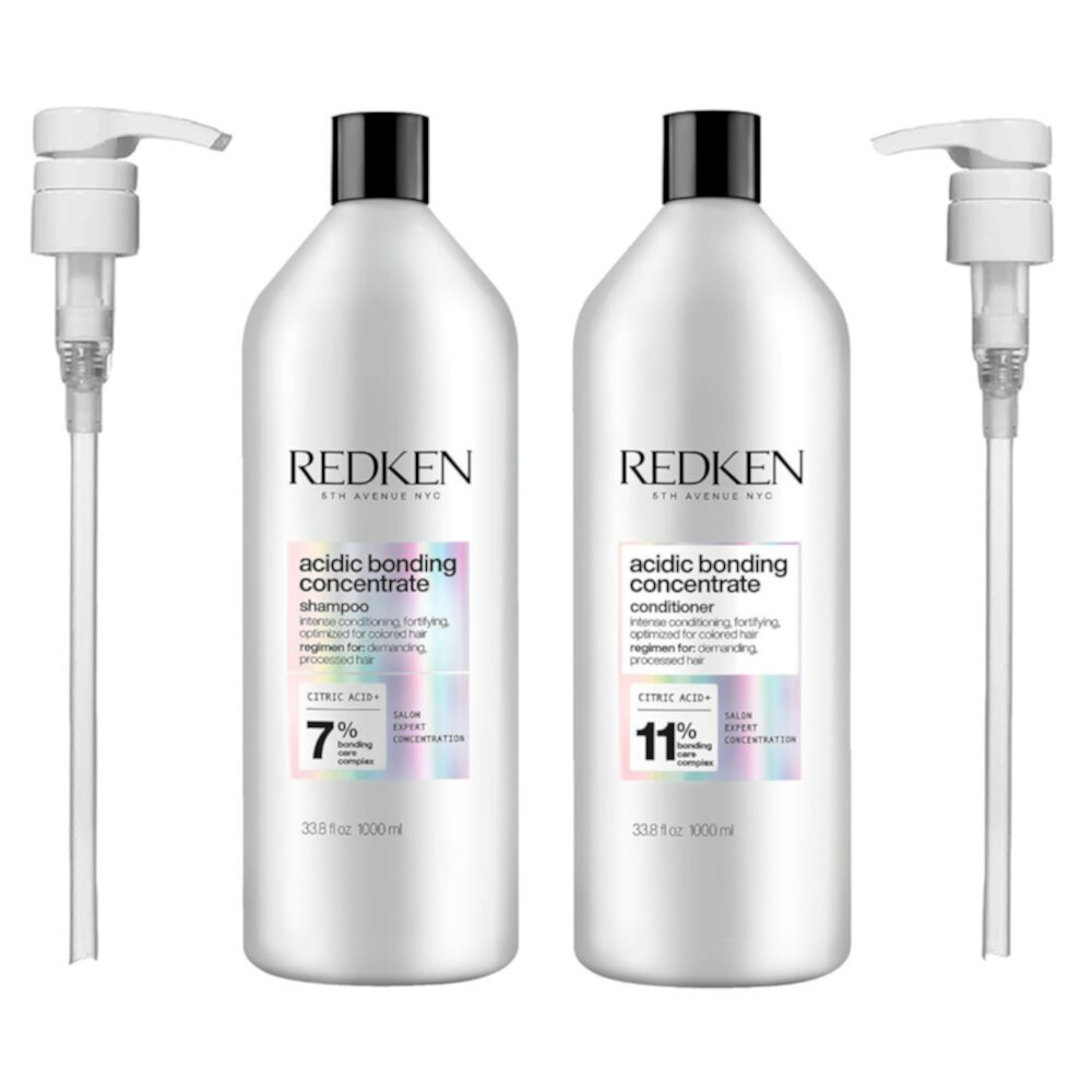 Redken Acidic Bonding Concentrate Shampoo and Conditioner with Pumps All Hair Type 33.8 oz Redken