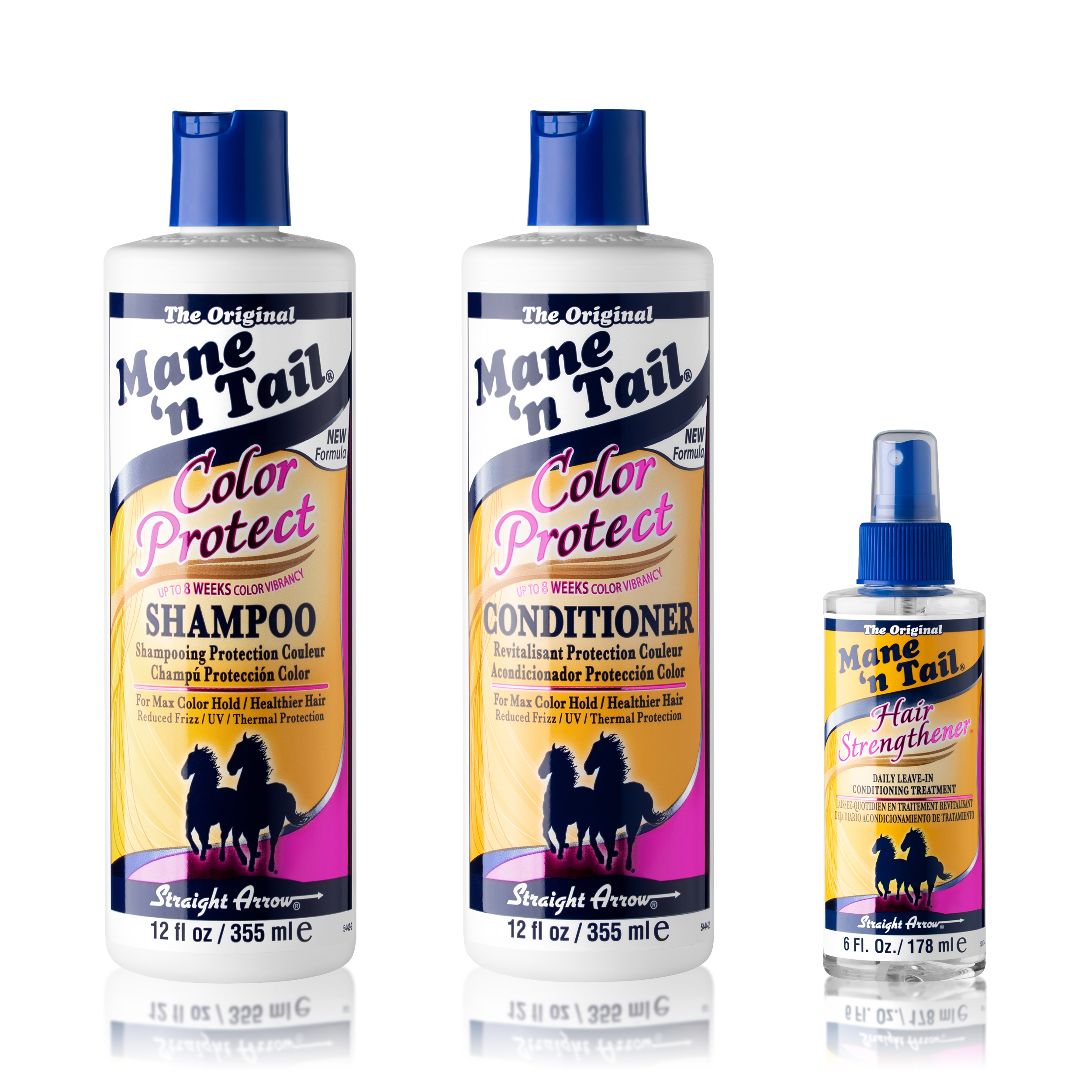 Mane 'n Tail: Champú Protector de Color + Acondicionador (12 Oz Unidad), con Spray Fortalecedor Del Cabello (6 Oz) Mane 'n Tail